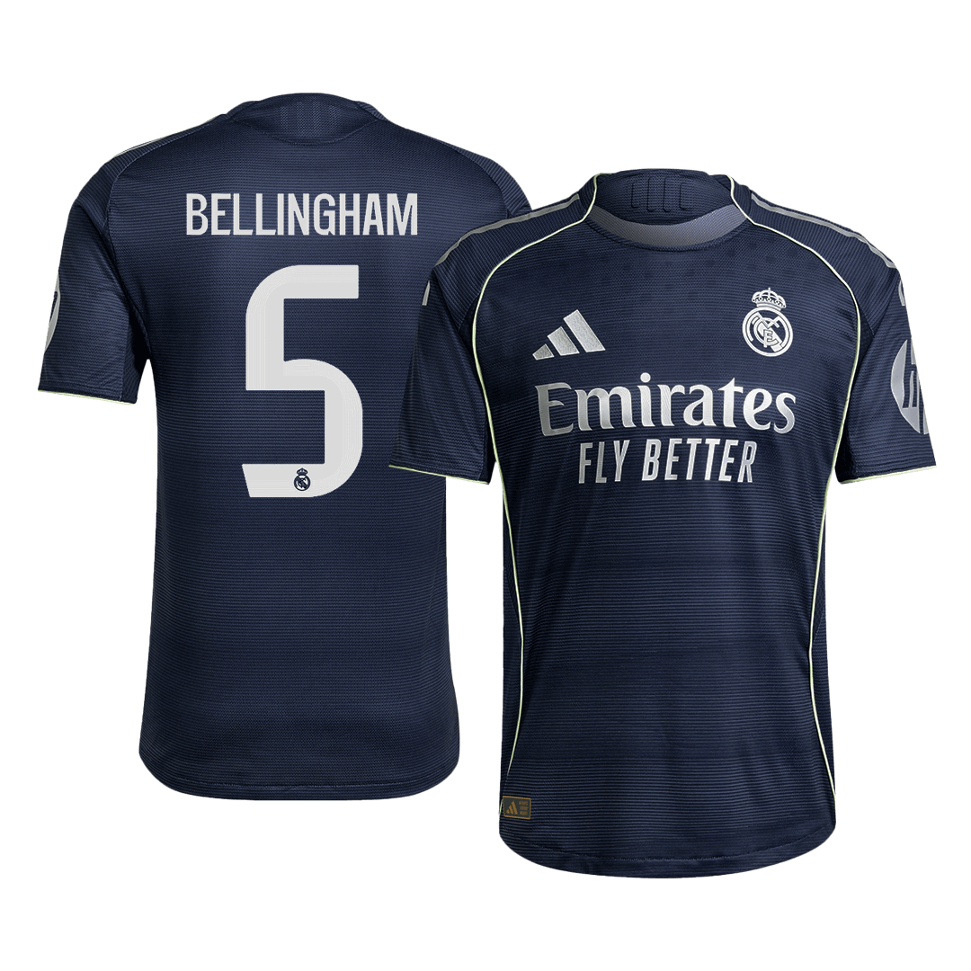 BELLINGHAM #5 Real Madrid Away Player Version Soccer Jersey 2025/26