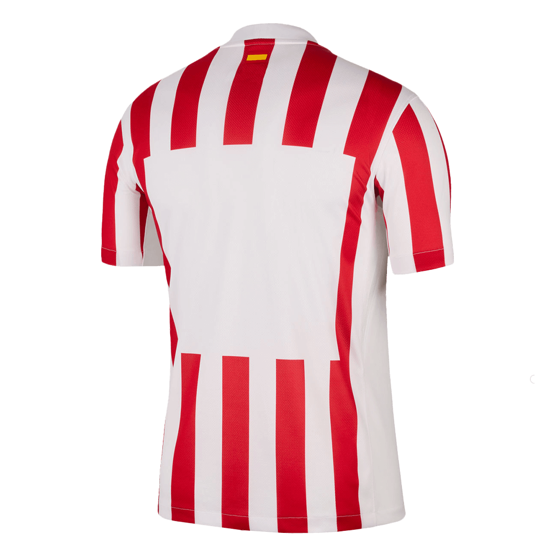 Camiseta de fútbol del Atlético de Madrid para la temporada 2025/26, roja y blanca.