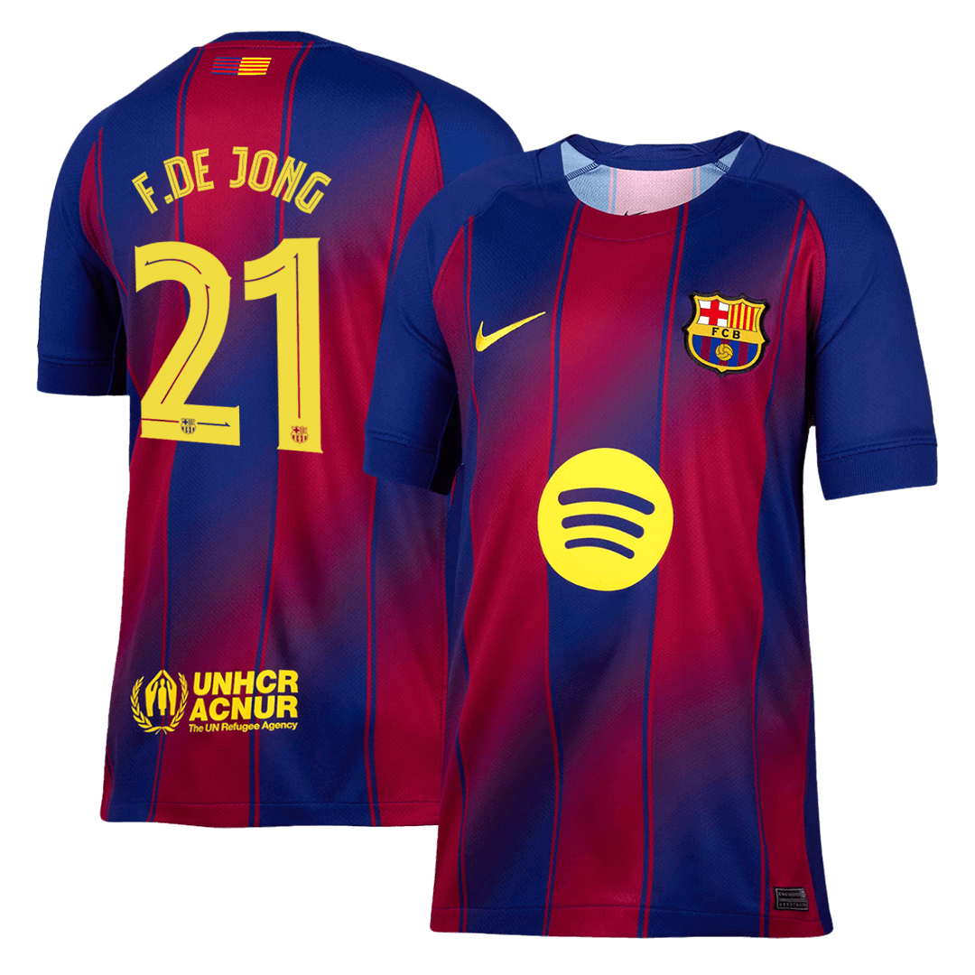F.DE JONG #21 Barcelona Home Soccer Jersey 2025/26 - UCL