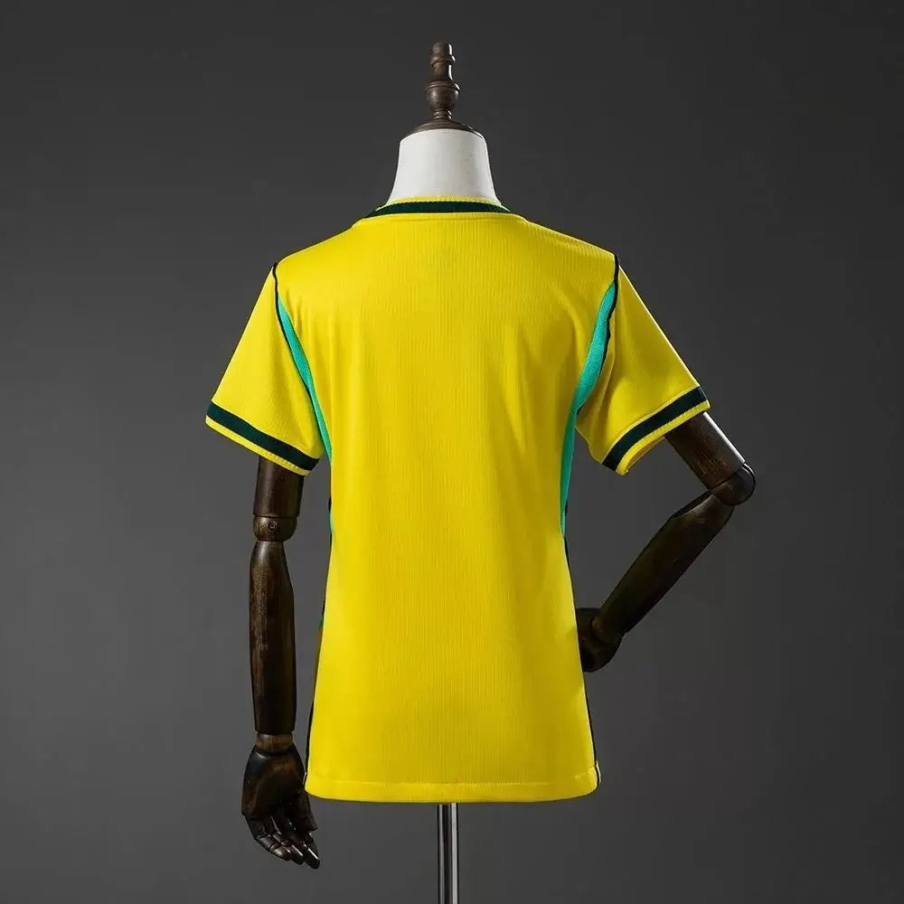 Camiseta de fútbol local de Brasil para mujer Copa Mundial 2026