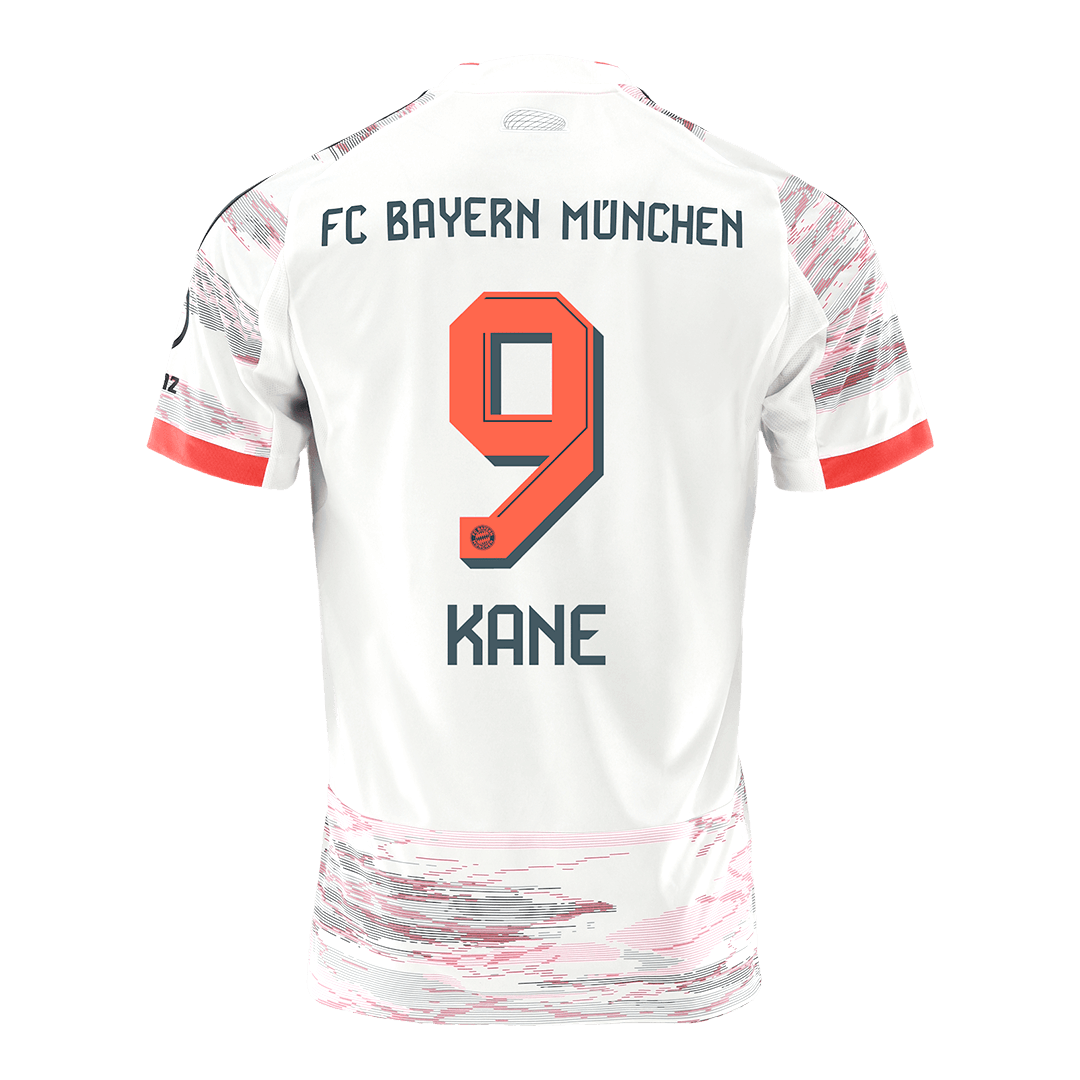 Maillot extérieur blanc du Bayern Munich, numéro 9, saison 2025/26, Kane