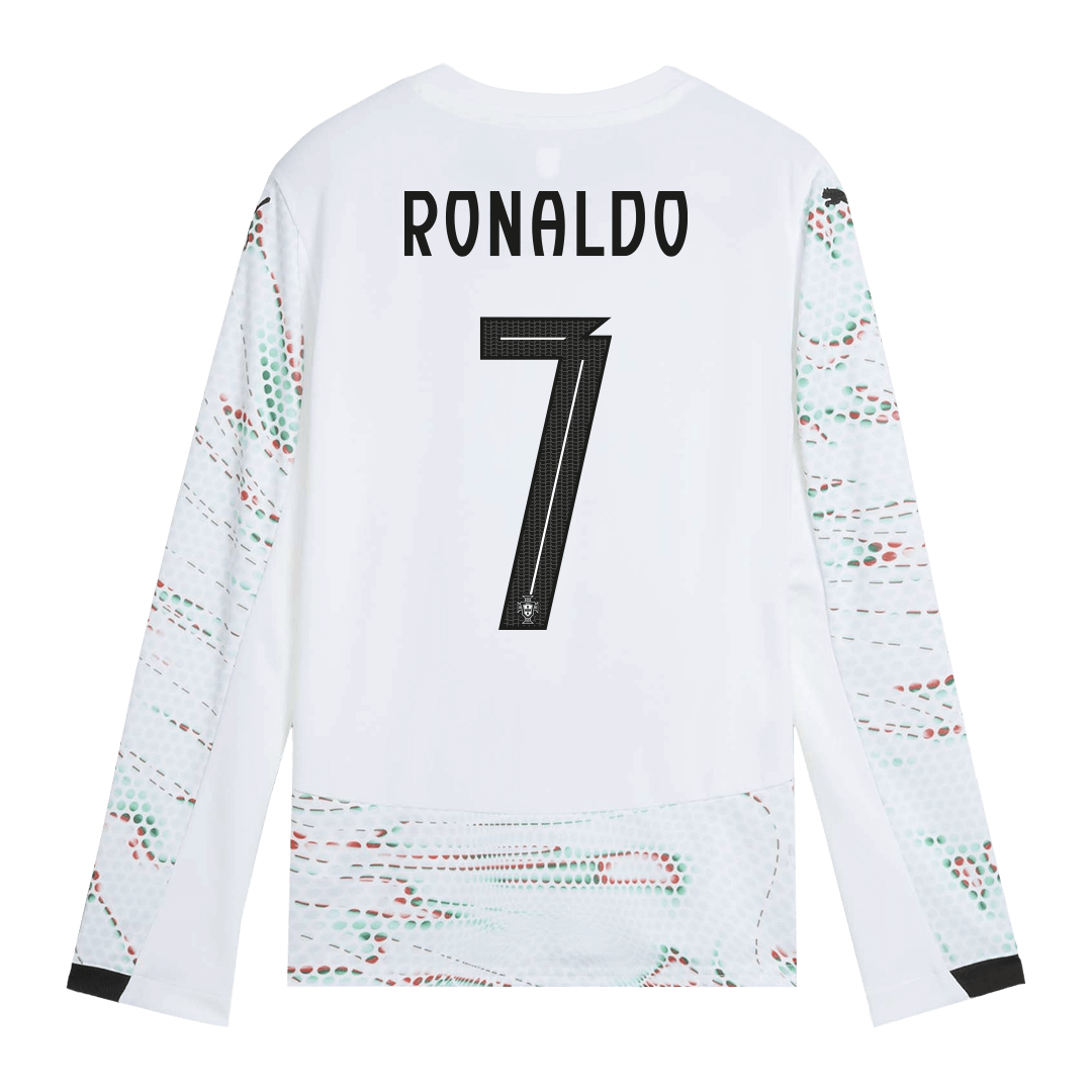 RONALDO #7 Portugal Away Long Sleeve Football Jersey 2025 White