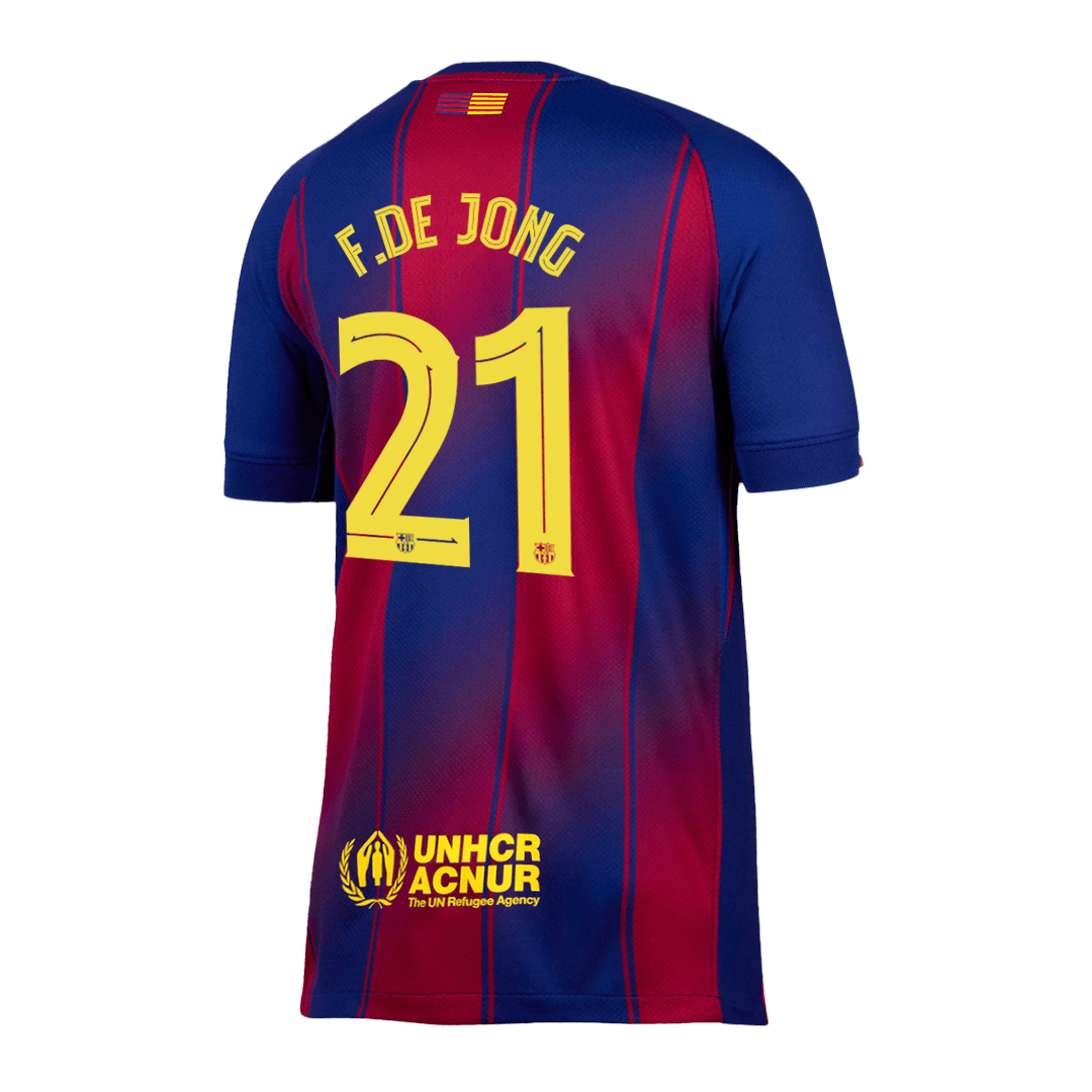 F.DE JONG #21 Barcelona Home Soccer Jersey 2025/26 - UCL