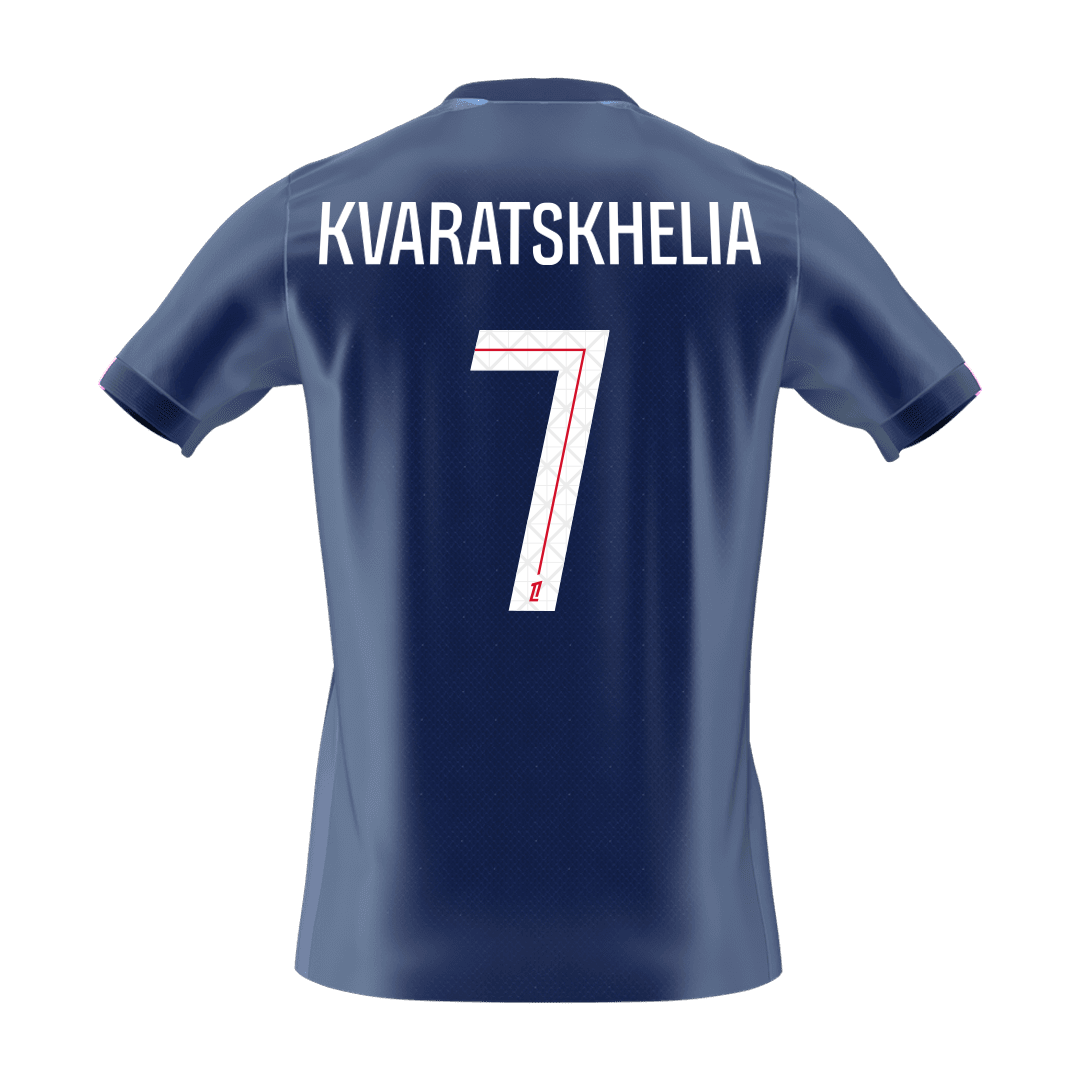 KVARATSKHELIA #7 PSG Home Soccer Jersey 2025/26