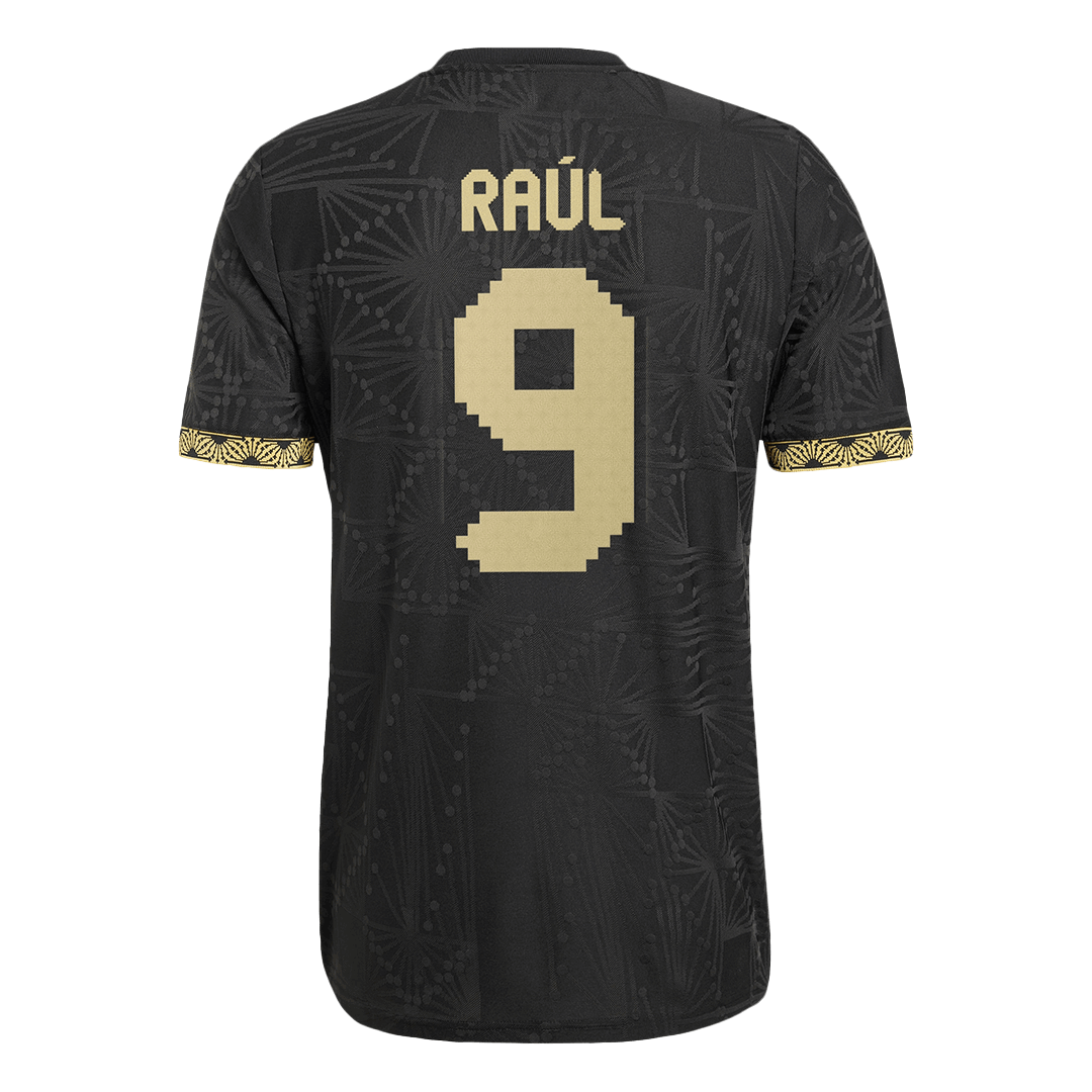 RAÚL #9 Mexico Third Away Player Version Football Jersey 2025 Black - Gold Cup