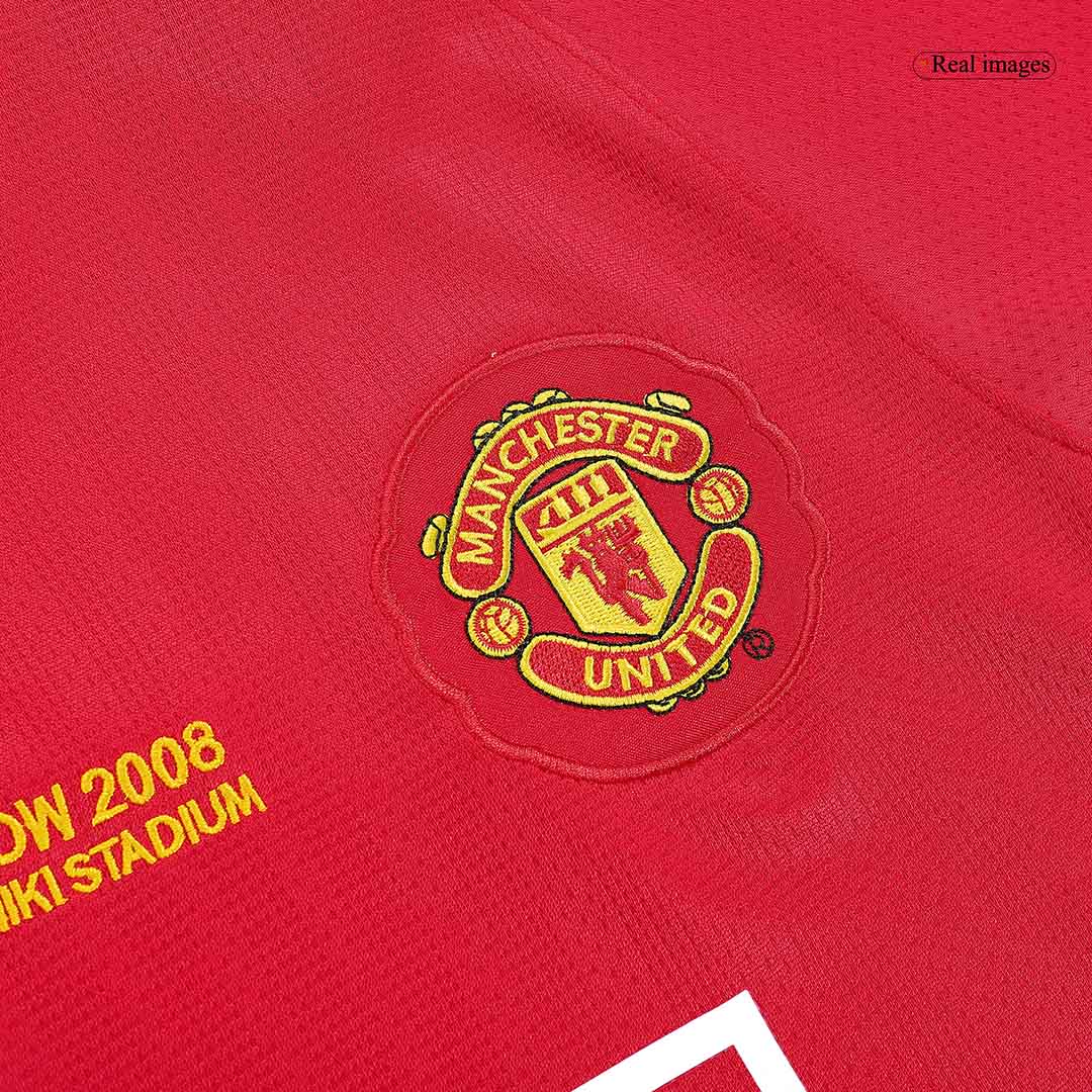 Manchester United 2007/08 Champions League Home Long Sleeve Retro Soccer Jersey - UCL Final