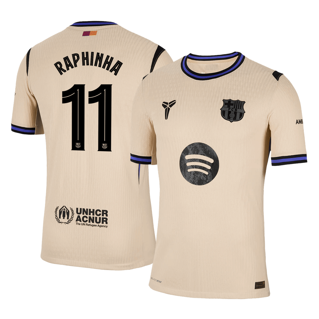 RAPHINHA #11 Barcelona Away Player Version Soccer Jersey 2025/26 - UCL
