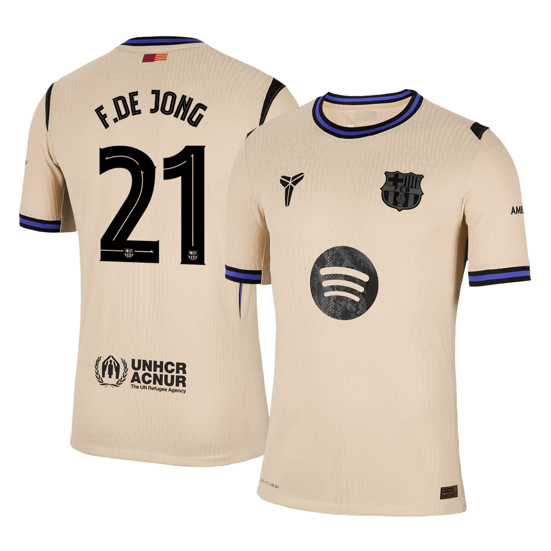 F.DE JONG #21 Barcelona Away Player Version Soccer Jersey 2025/26 - UCL