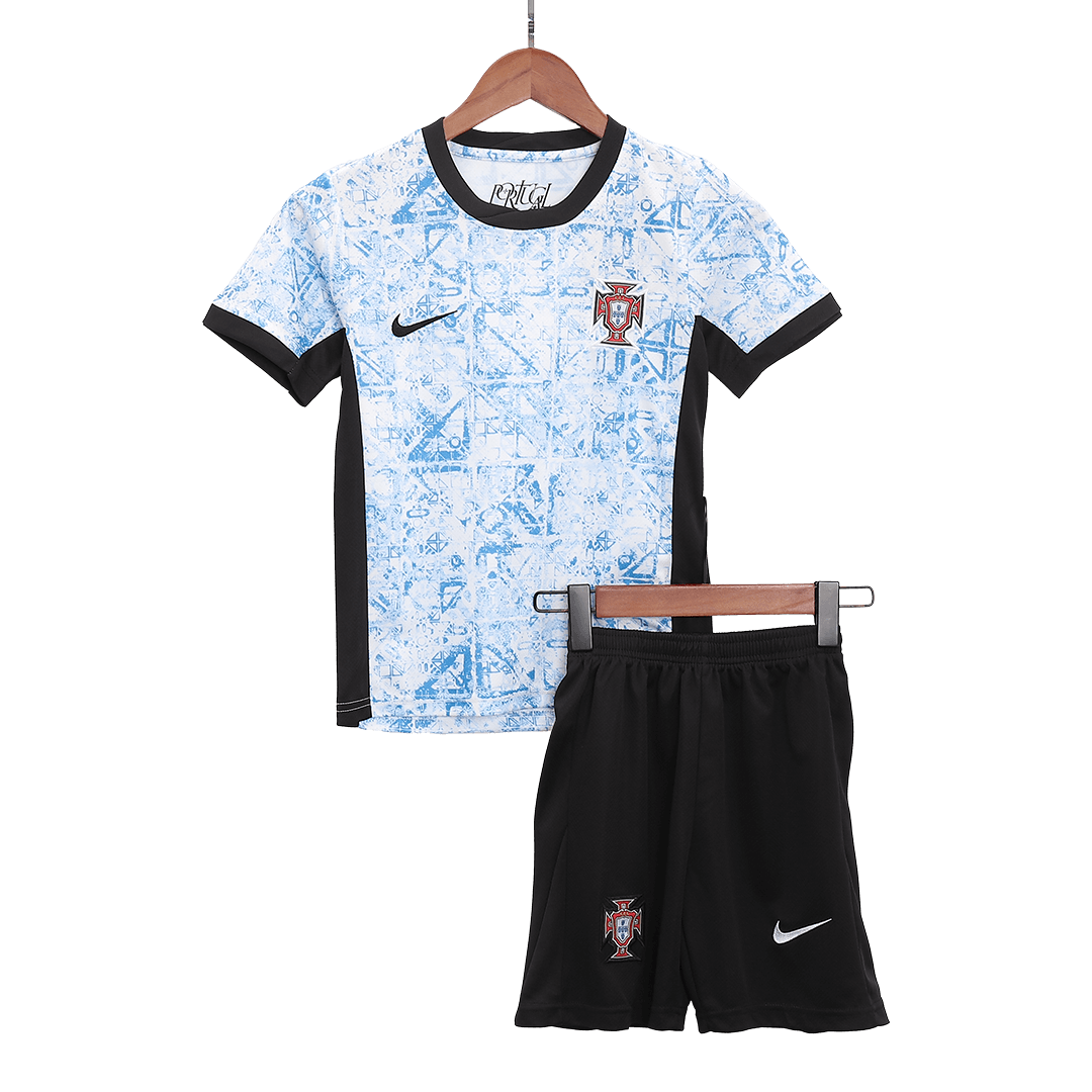 Portugal Kid's Away Football Jersey Kit (Jersey+Shorts+Socks) Euro 2024