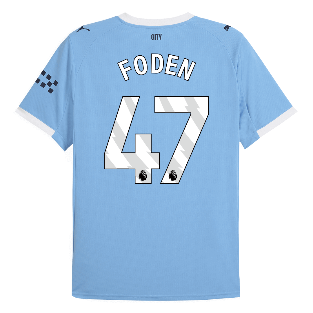 Camiseta de fútbol del Manchester City, local, temporada 2025/26, número 47, azul, de Foden