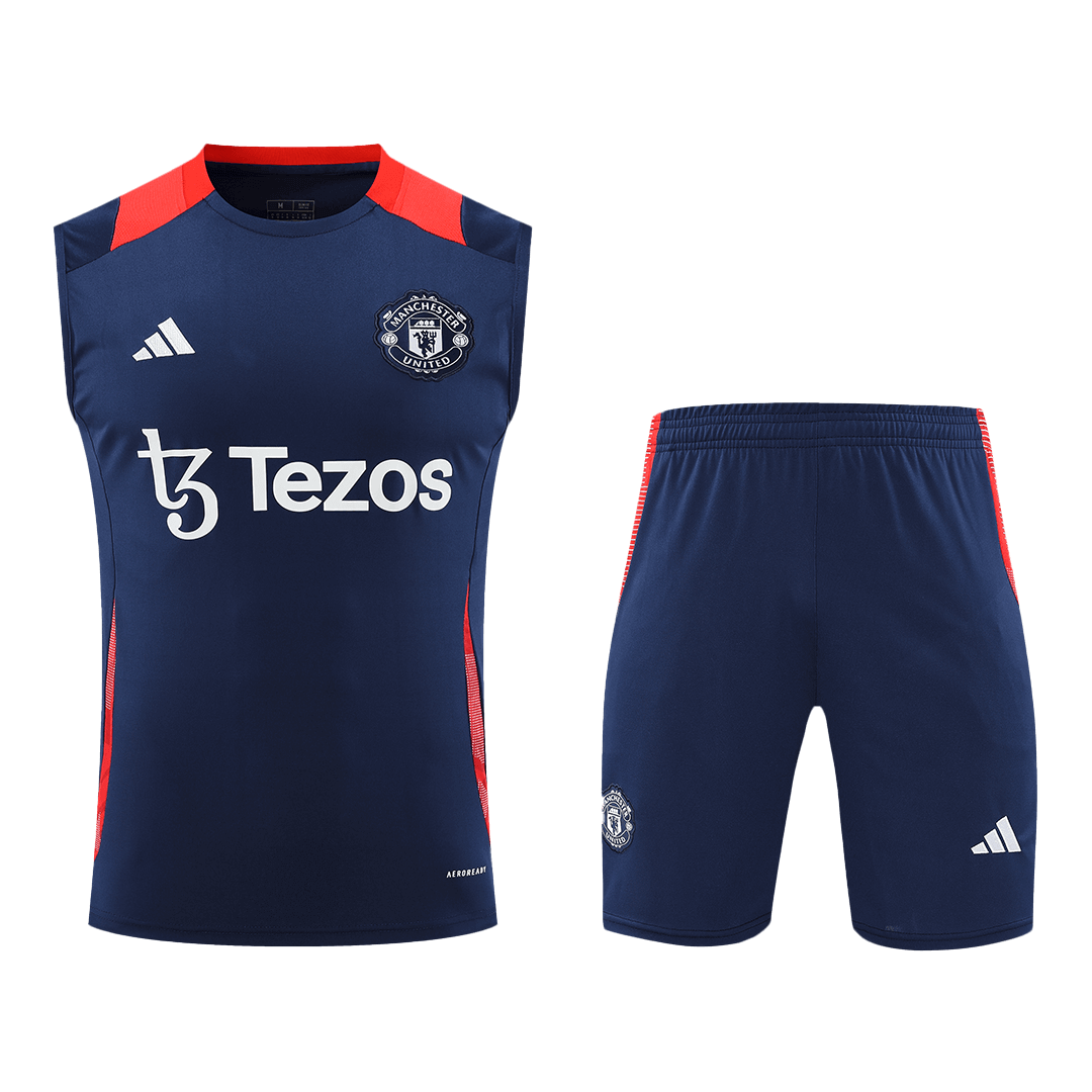 Manchester United Pre-Match Soccer Jersey Vest Kit (Jersey+Shorts) 2024/25