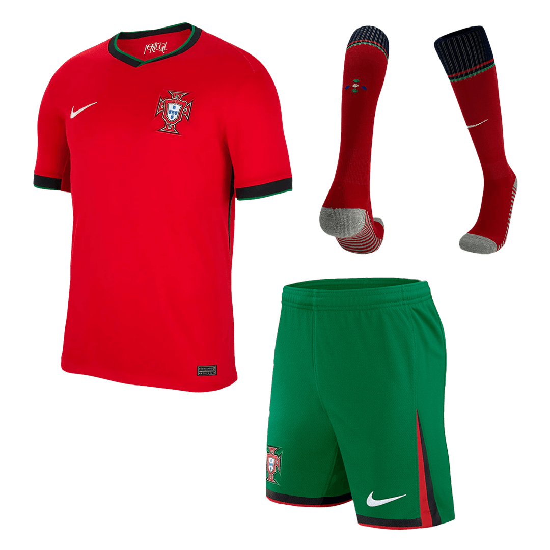 Portugal Home Football Jersey Kit (Jersey+Shorts+Socks) Euro 2024