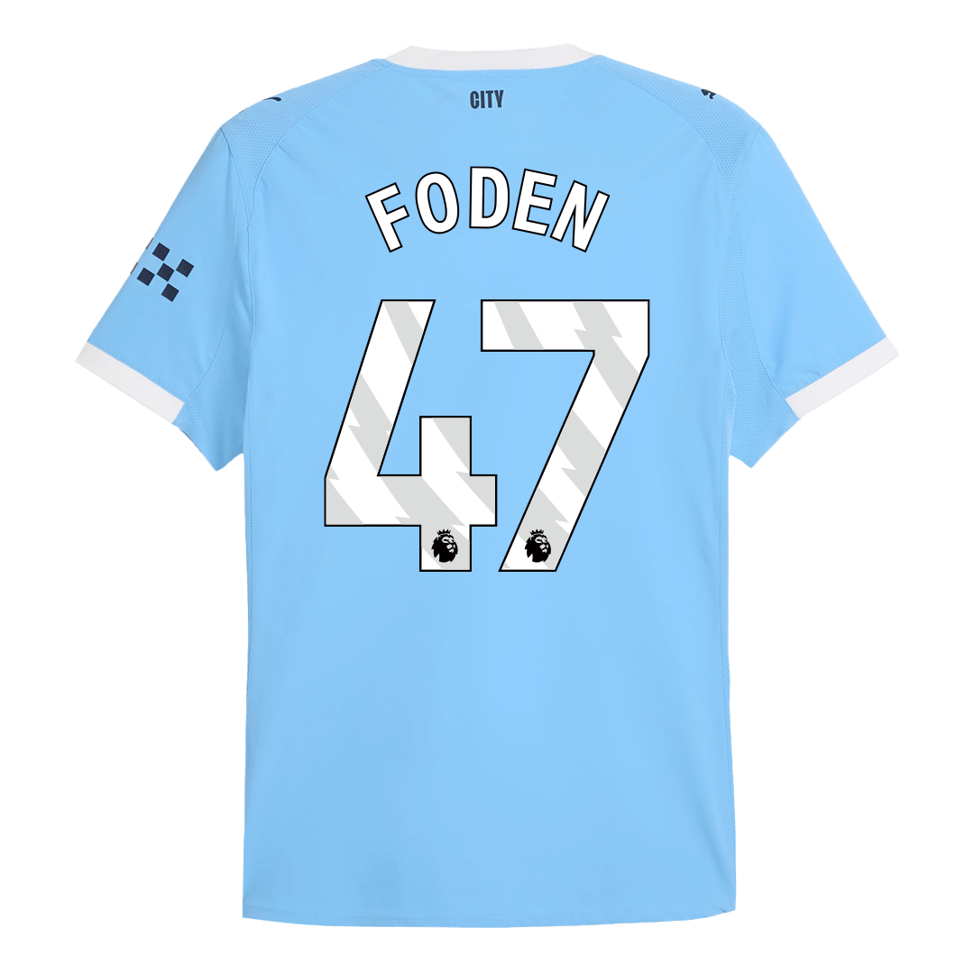 FODEN #47 Manchester City Home Player Version Soccer Jersey 2025/26 Blue