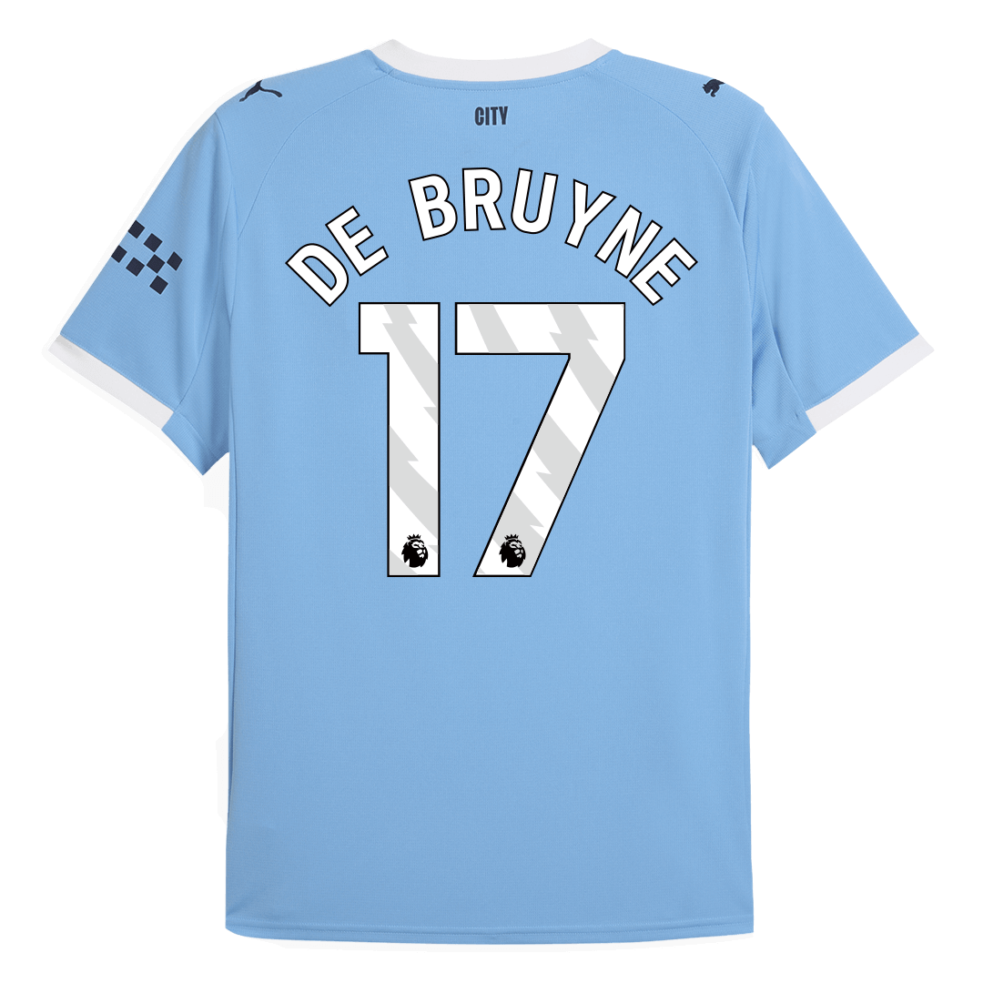 Camiseta de fútbol del Manchester City, local, temporada 2025/26, de De Bruyne, nº 17, azul