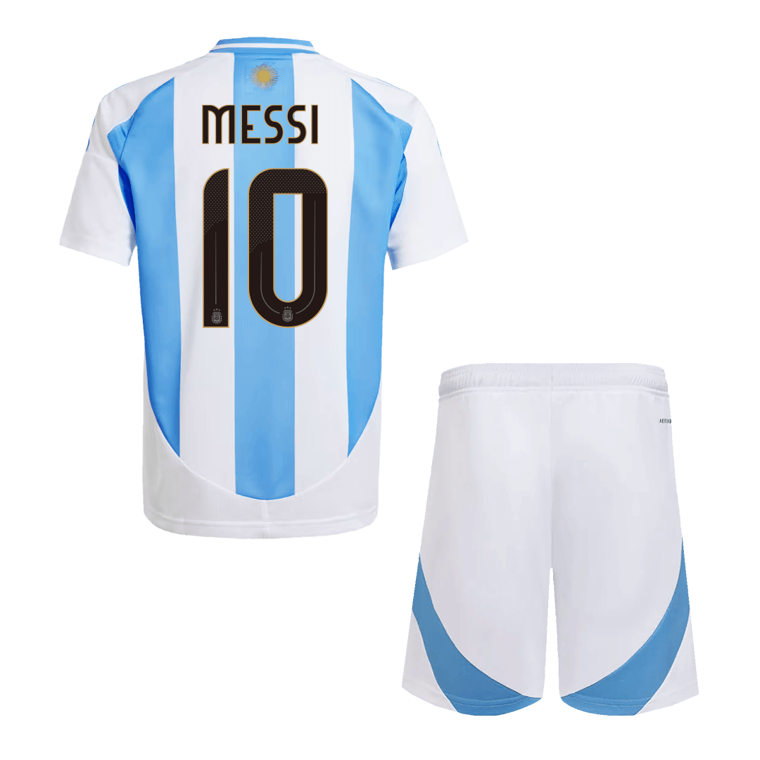 MESSI #10 Argentina Kid's Home Football Jersey Kit (Jersey+Shorts) 2024