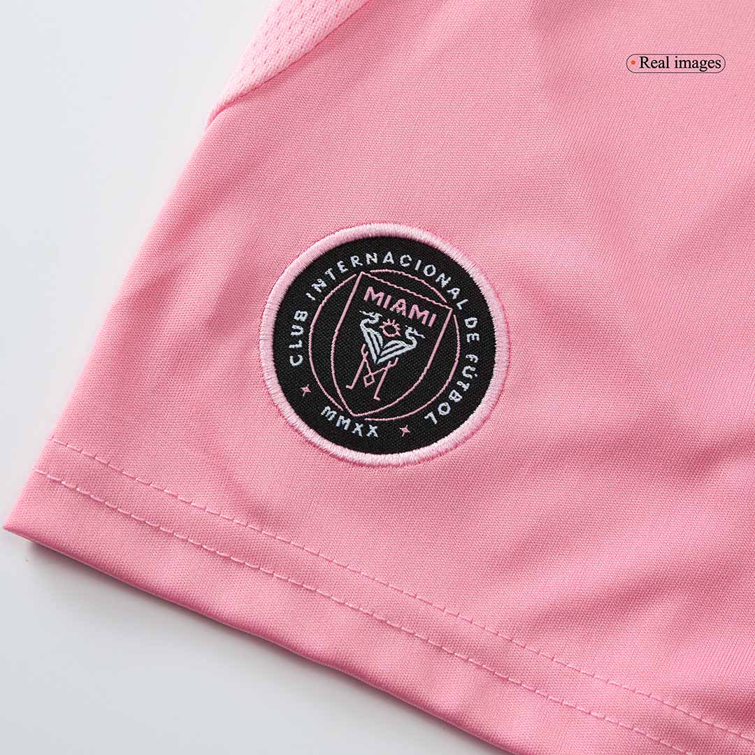 Conjunto de camiseta y pantalón corto de fútbol para niños del Inter Miami CF (temporada 2025) Rosa
