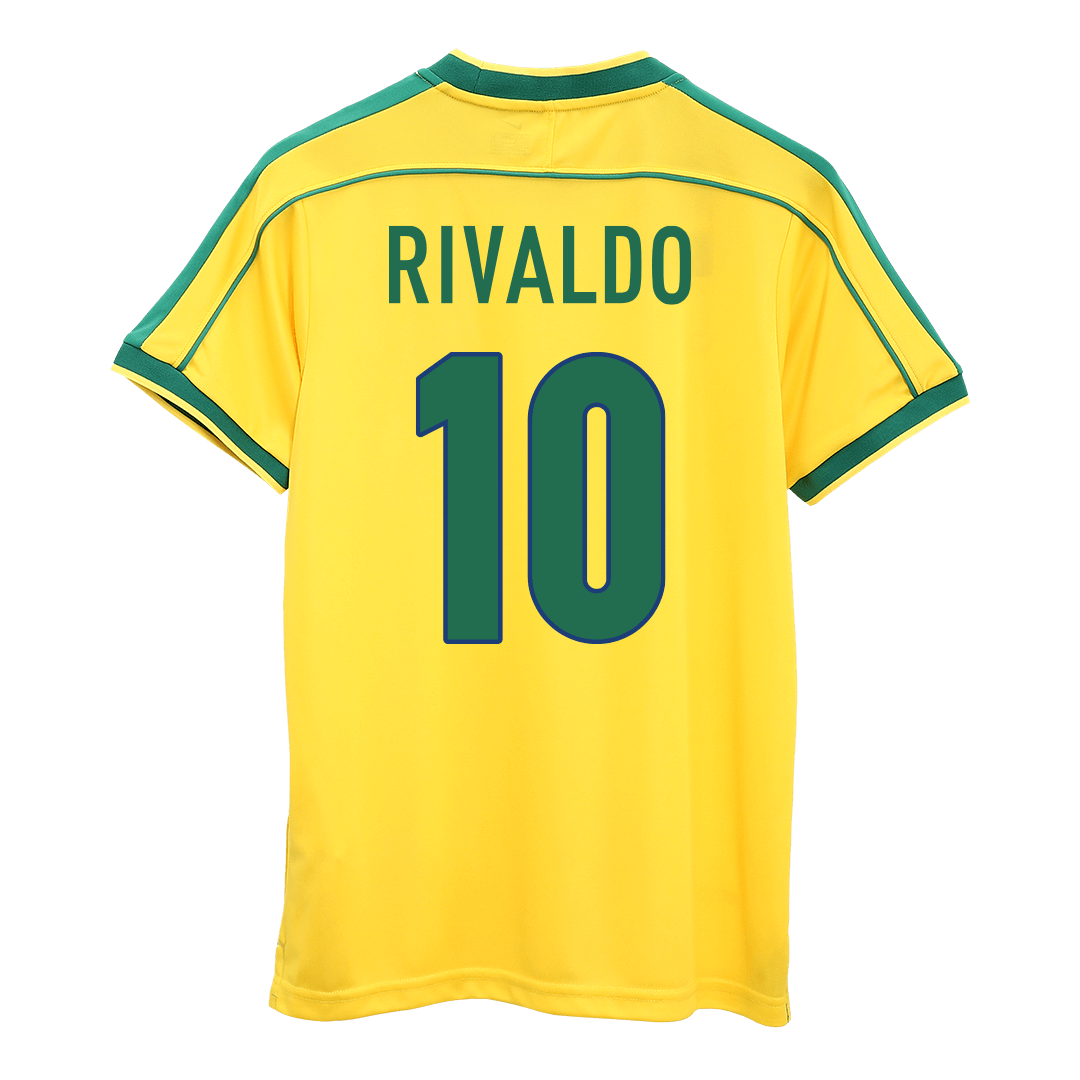 RIVALDO #10 Retro 1998 Brazil Home Football Jersey - World Cup