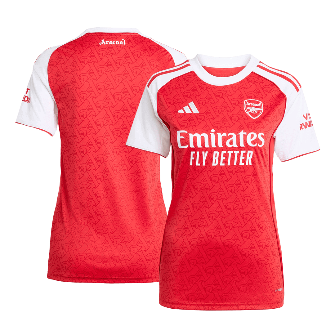 Camiseta de fútbol del Arsenal femenino para la temporada 2025/26, roja