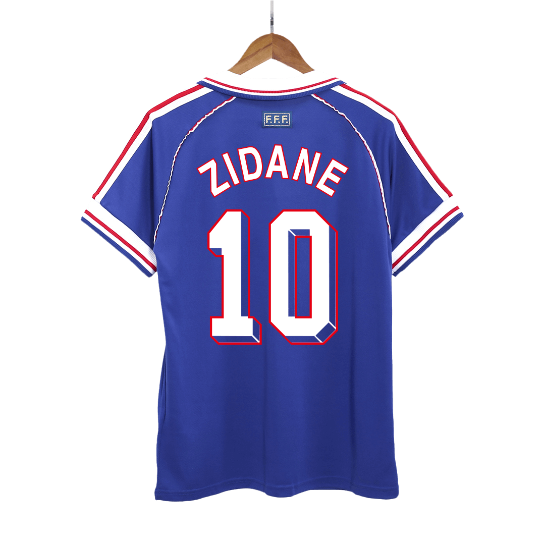 ZIDANE #10 France 1998 Home Retro Soccer Jersey