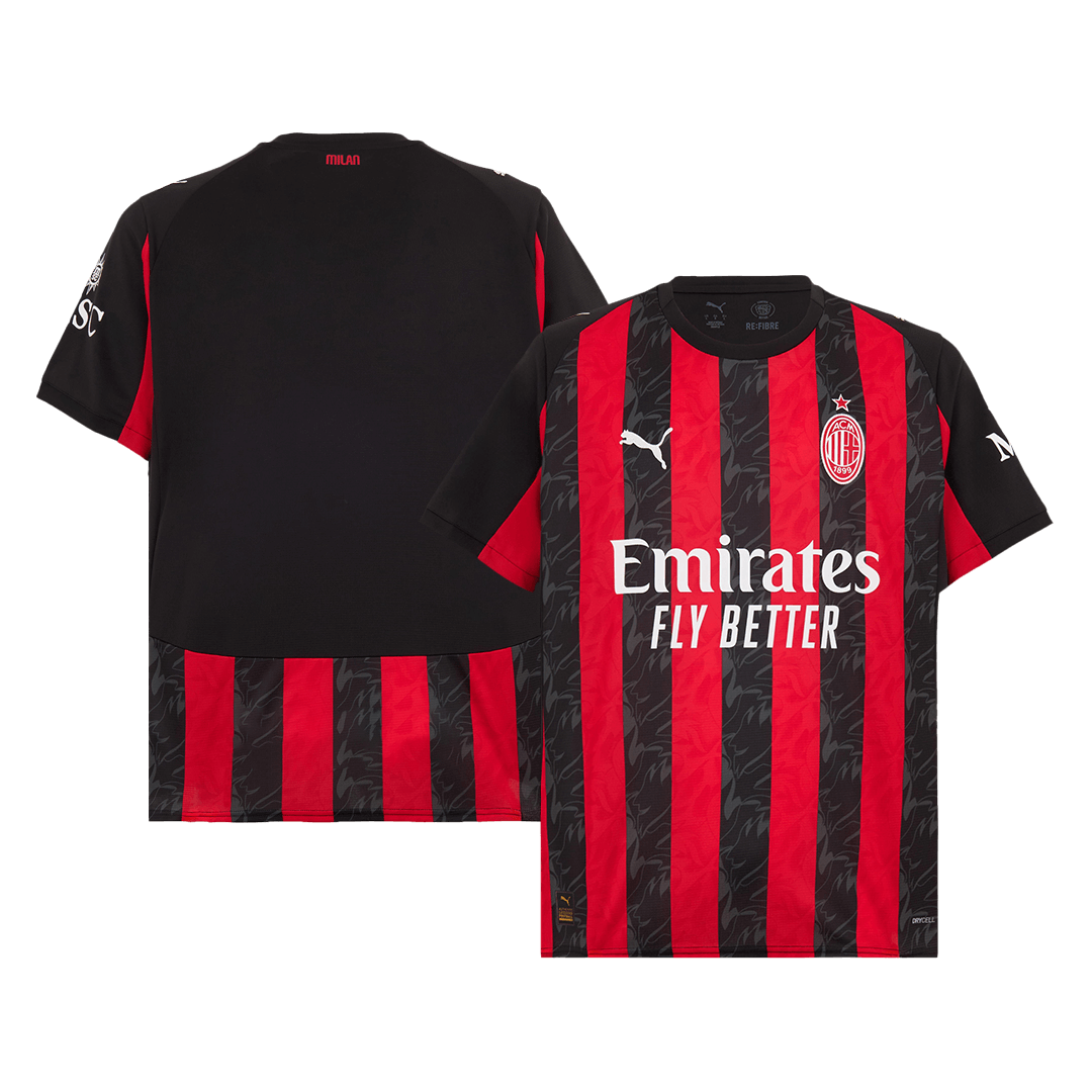 Camiseta de local del AC Milan 2025/26 roja y negra