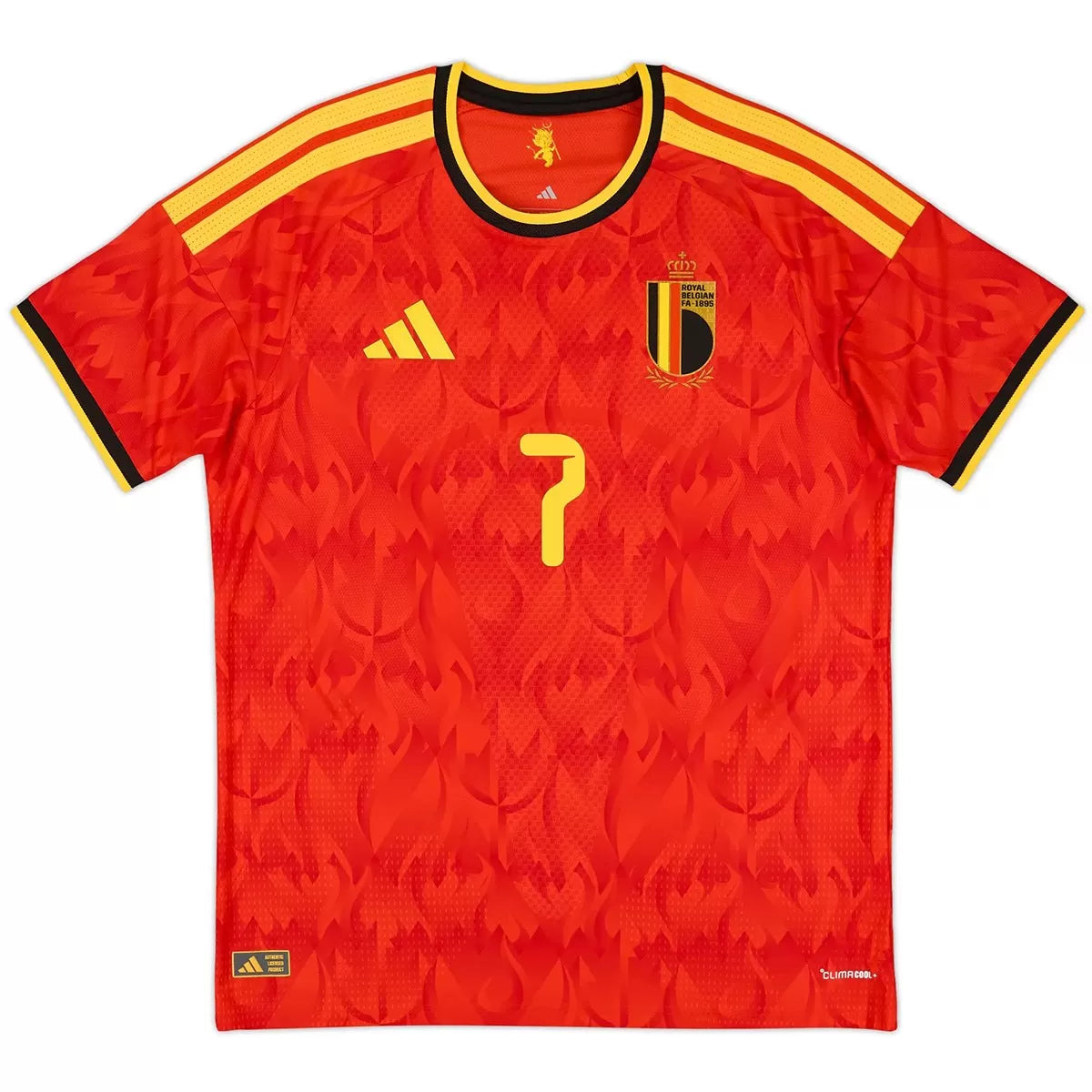De Bruyne #7 Camiseta de jugador de Bélgica, versión local, Copa Mundial de 2026