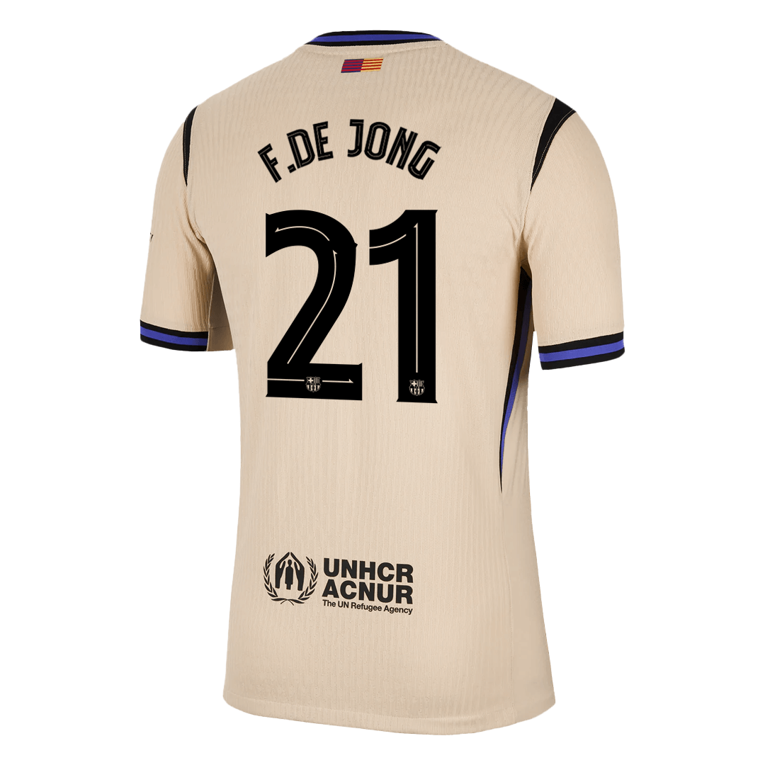 Camiseta de F. DE JONG #21 del Barcelona, versión visitante, temporada 2025/26 - Champions League