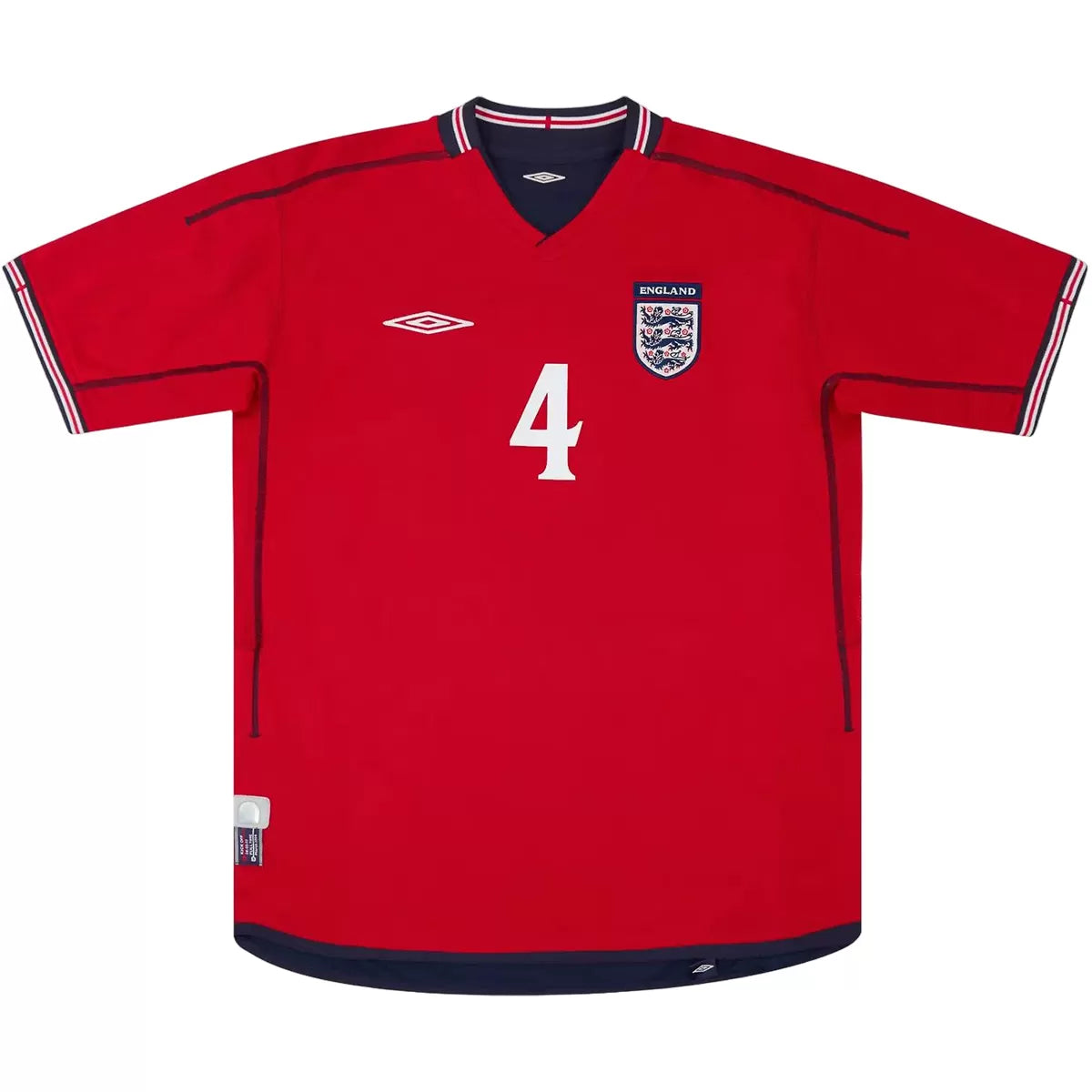 Maillot de football rétro extérieur Angleterre Gerrard #4 Coupe du Monde 2002