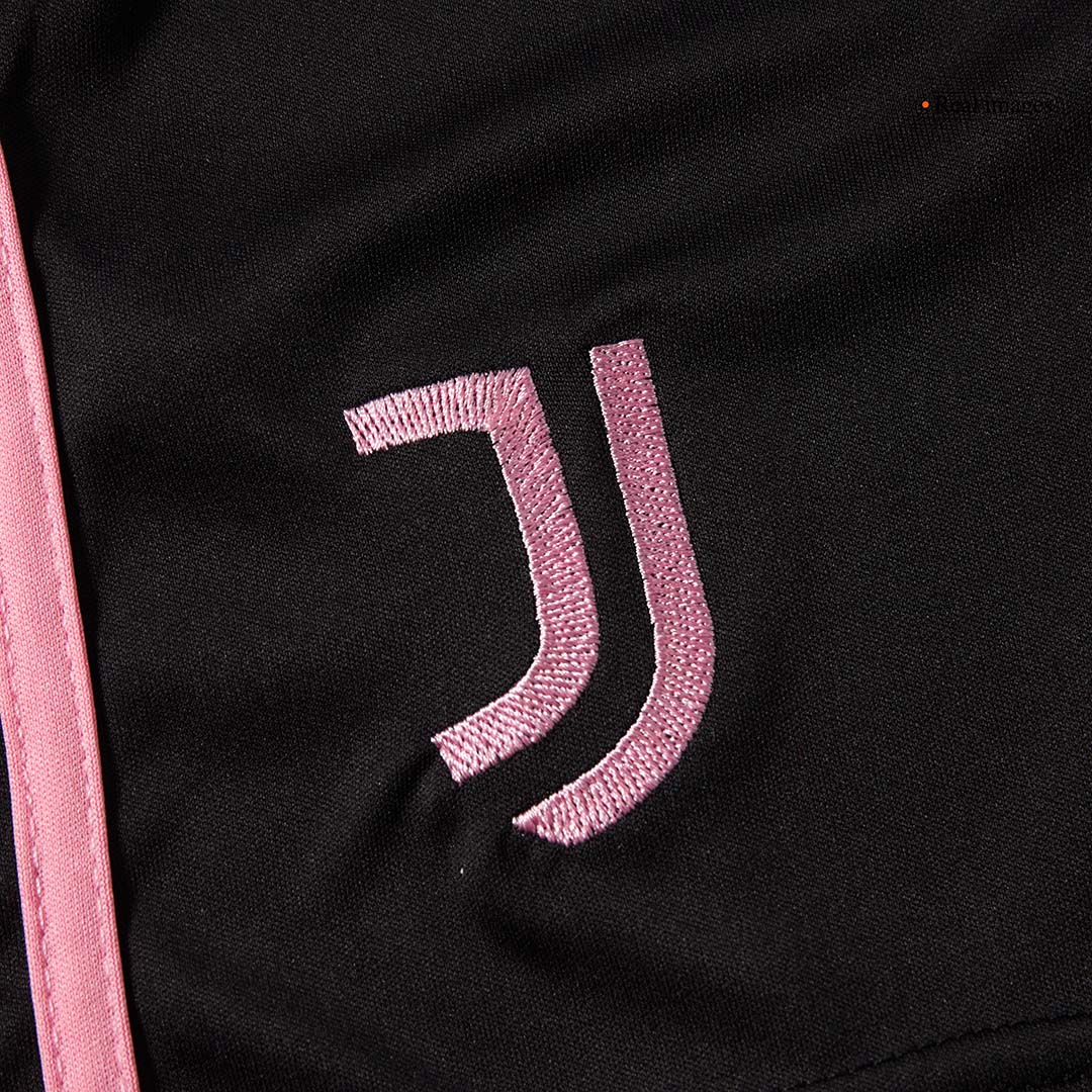 Conjunto de camiseta y pantalón corto de la Juventus para niños, temporada 2025/26, blanco y negro.