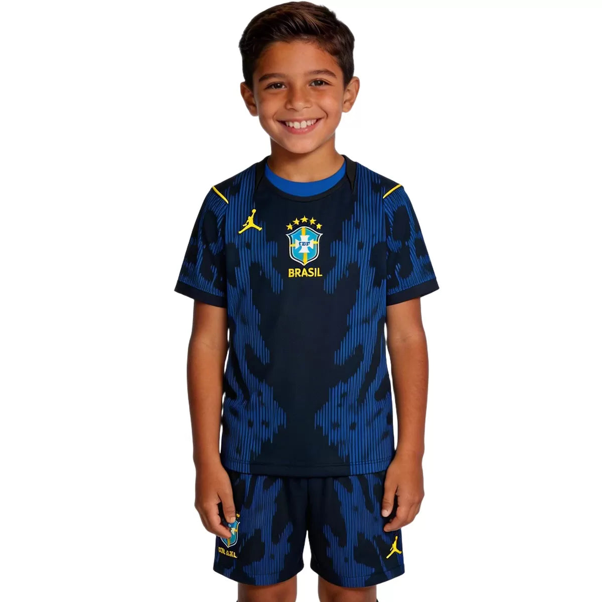 Kid's Brazil Away Soccer Kit 2026 World Cup - Jersey + Shorts