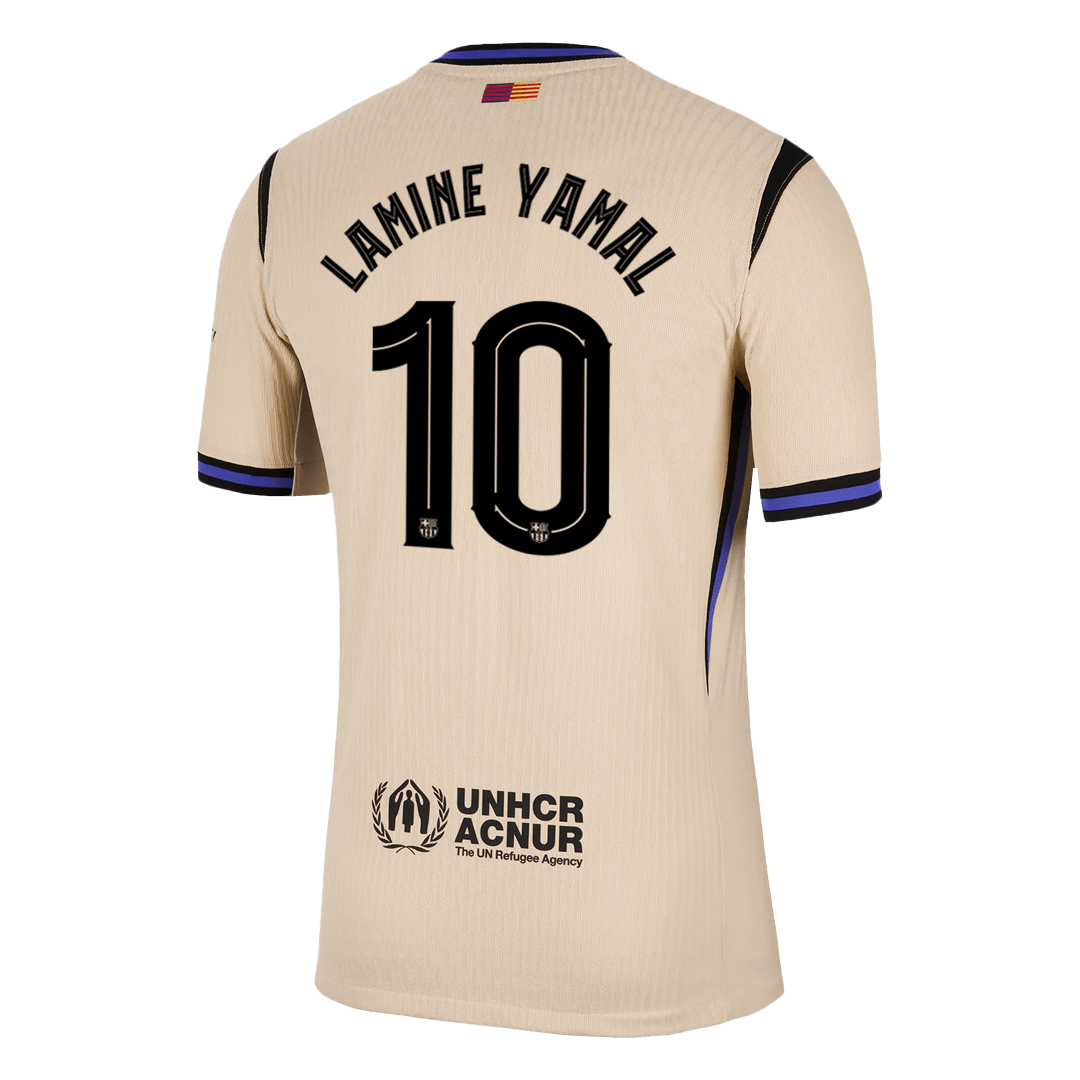 Camiseta de Lamine Yamal nº 10 del Barcelona, versión visitante, temporada 2025/26 - Champions League