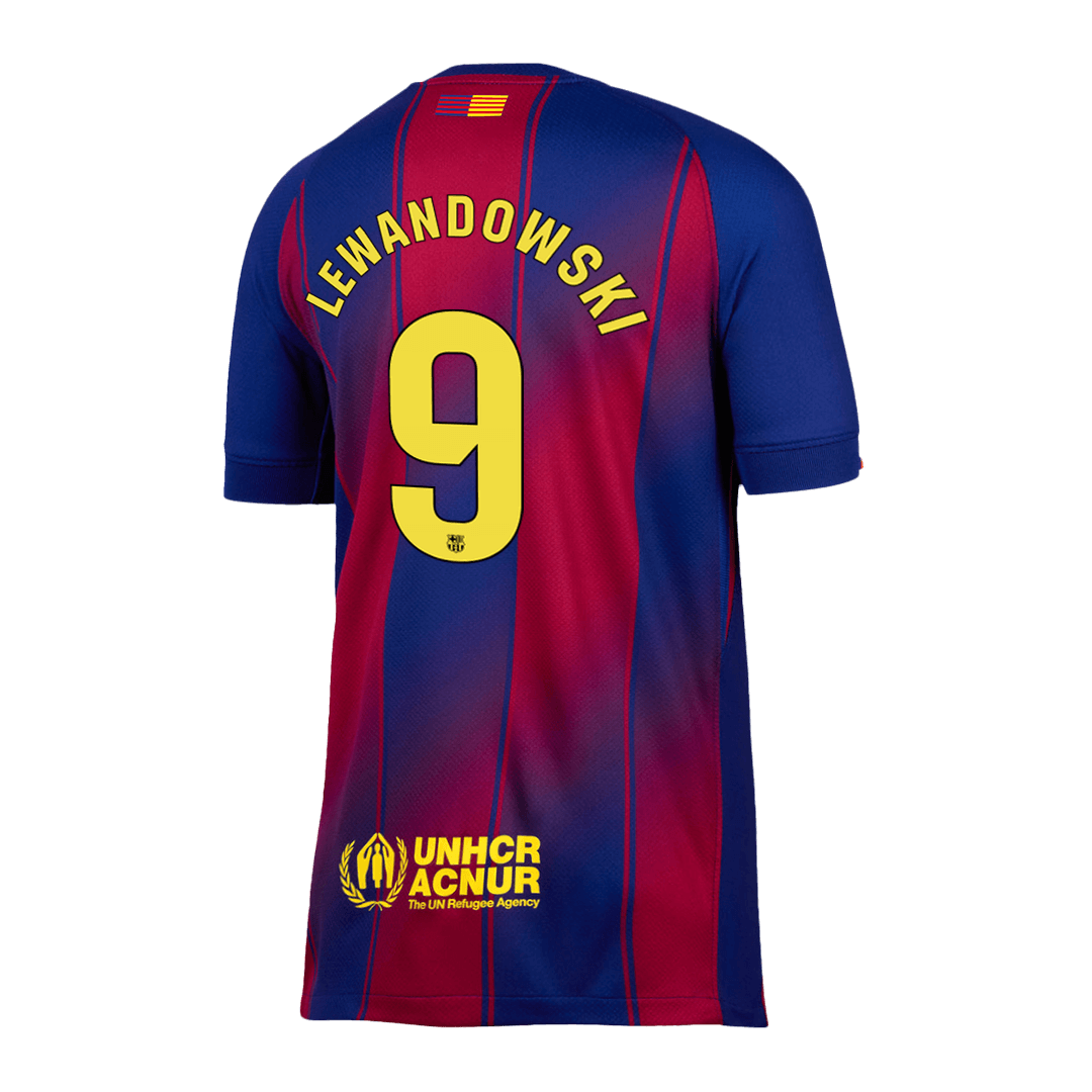 Maillot domicile du FC Barcelone de Lewandowski n°9 pour la saison 2025/26