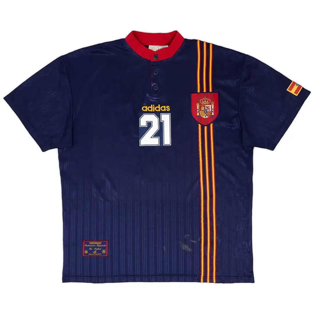 Camiseta de fútbol retro de visitante de Luis Enrique #21 España 1996