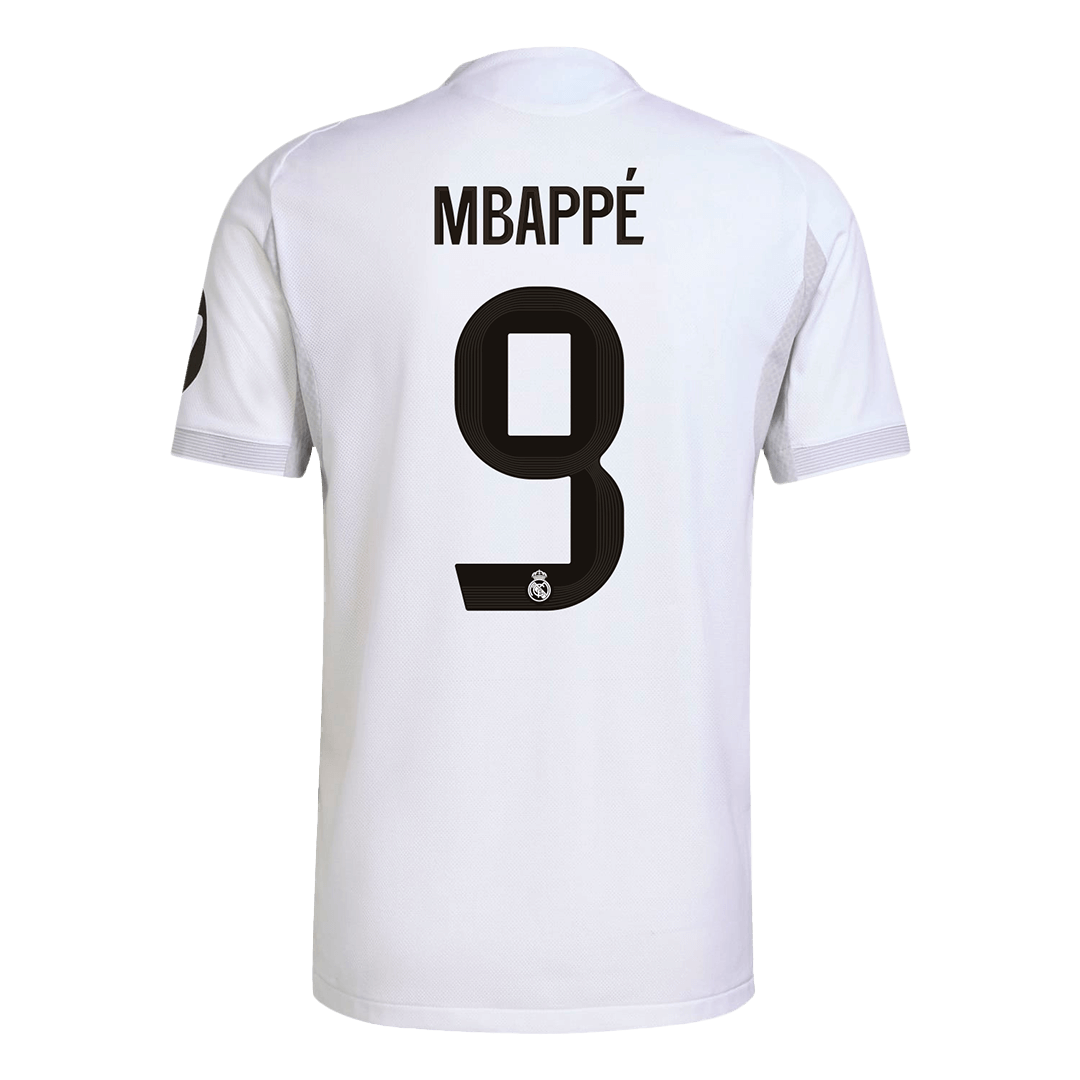 Camiseta de fútbol de MBAPPÉ #9 Real Madrid, versión jugador local, temporada 2025/26, blanca