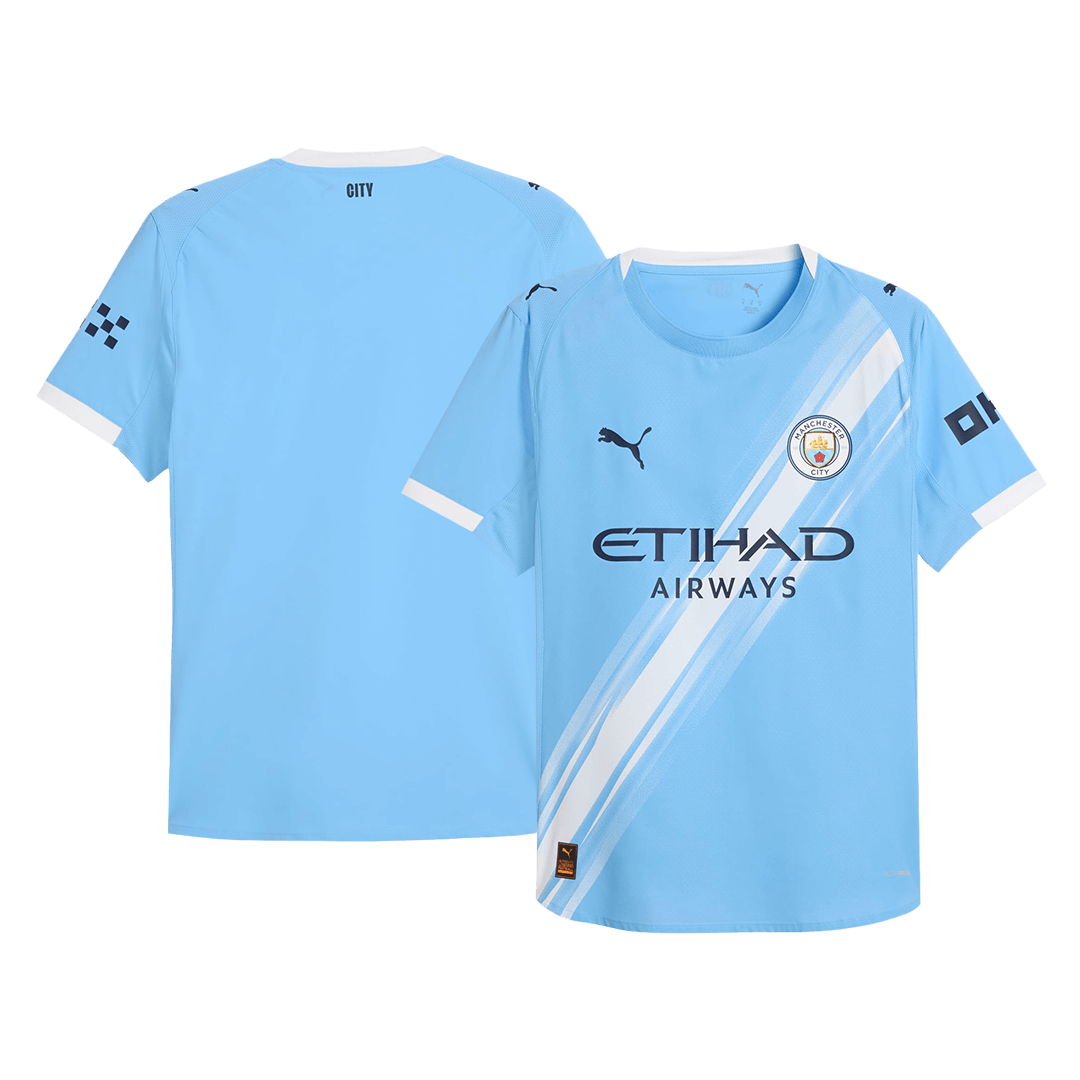 Camiseta de fútbol del Manchester City, versión jugador local, temporada 2025/26, azul