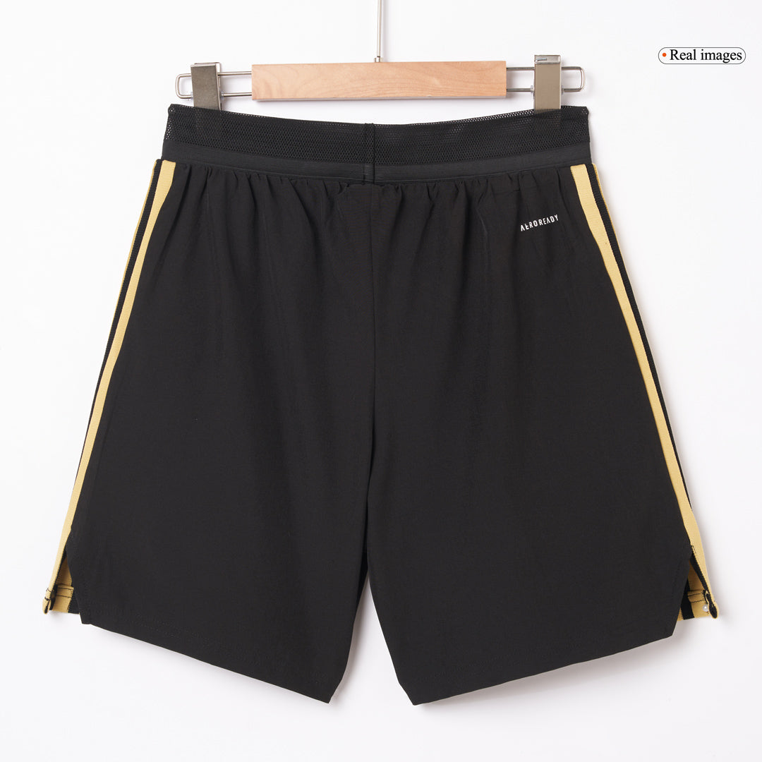 Mexico Third Away Player Version Soccer Shorts 2025 Black - Gold Cup