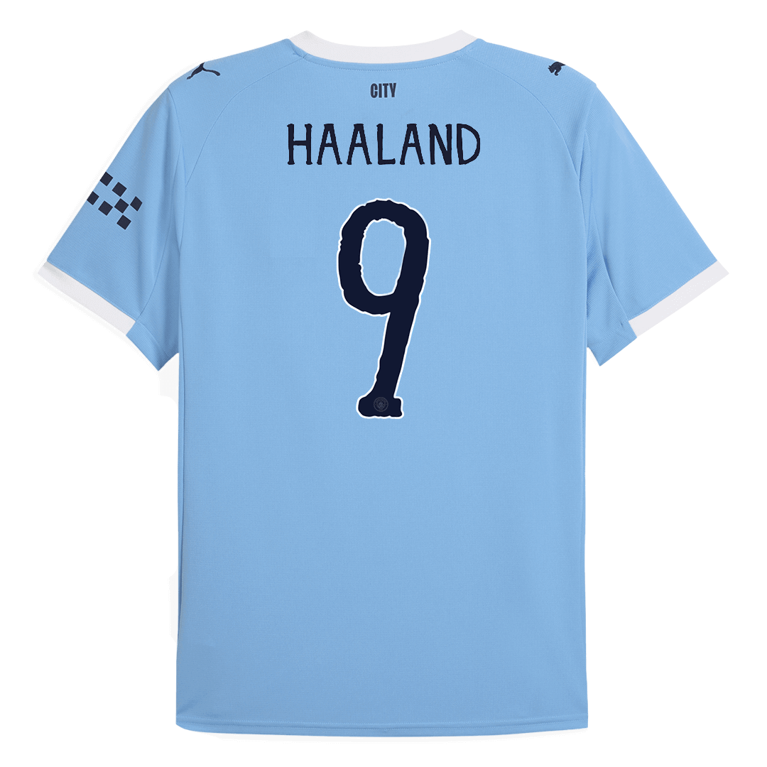 Camiseta de local del Manchester City #9 de HAALAND, temporada 2025/26, azul - Mundial de Clubes