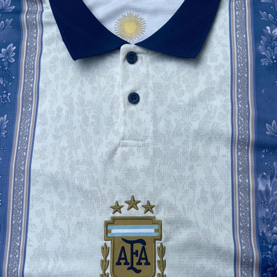 La Albiceleste Vintage Style Polo Soccer Jersey 2026 Blue