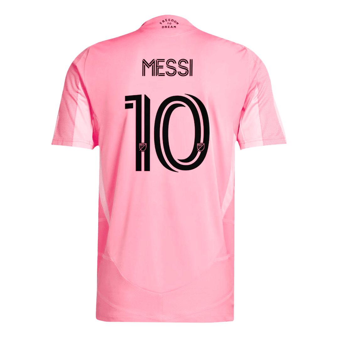Camiseta de fútbol de Messi #10 Inter Miami CF, versión jugador local, temporada 2025, rosa