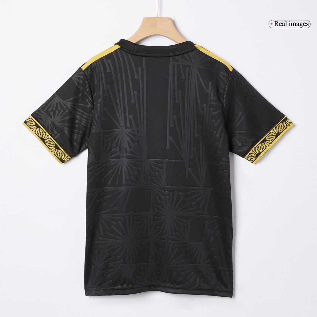 Mexico Third Away Kid's Soccer Jersey Kit (Jersey+Shorts) 2025 Black - Gold Cup