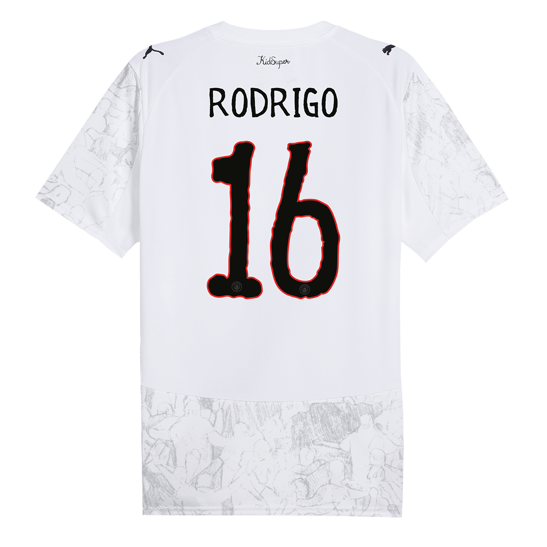 Maillot de football blanc Rodrigo n° 16 Manchester City KidSuper 2025/26 - Coupe du Monde des Clubs