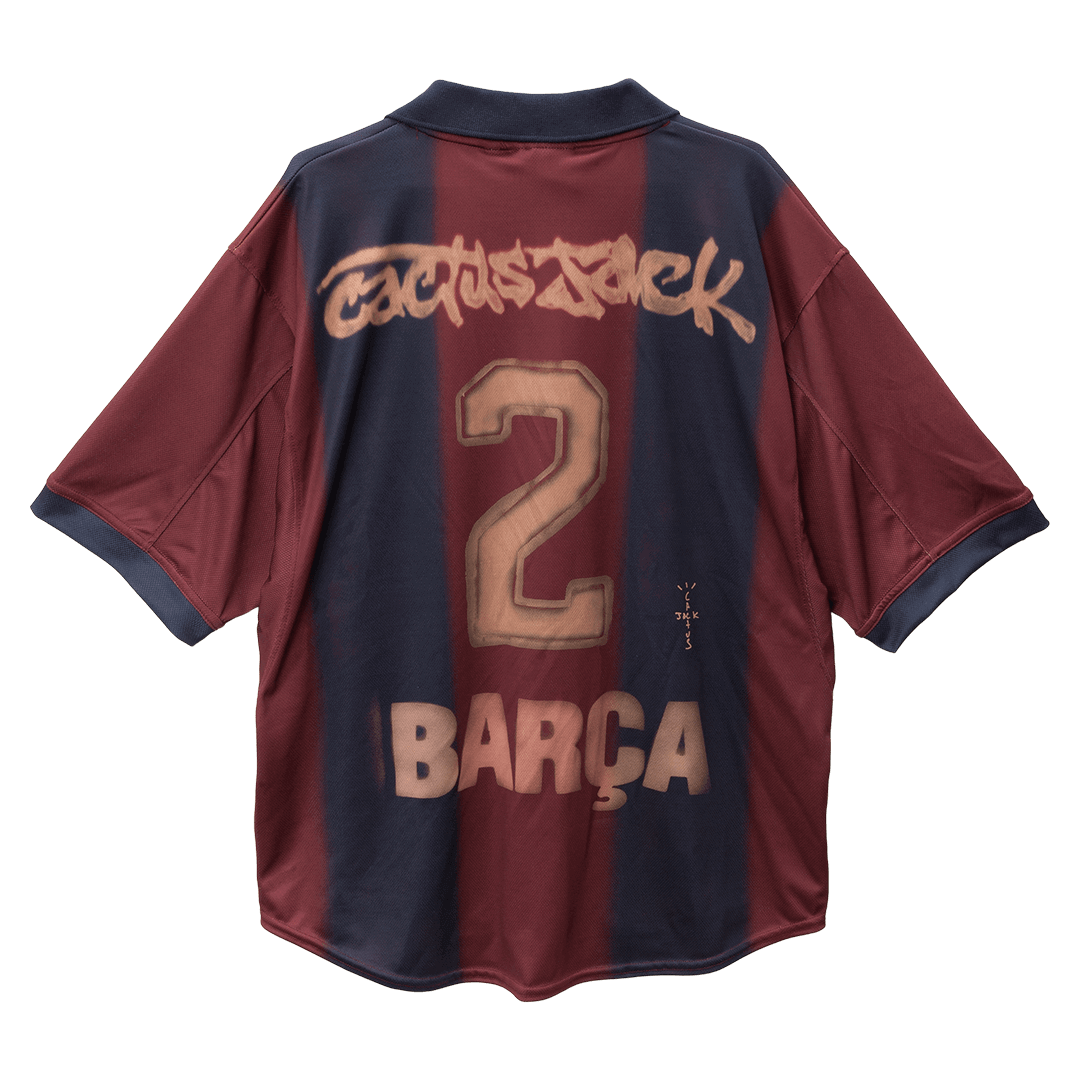 Camiseta retro de fútbol del FC Barcelona 2000/01 X CJ, local, roja y azul