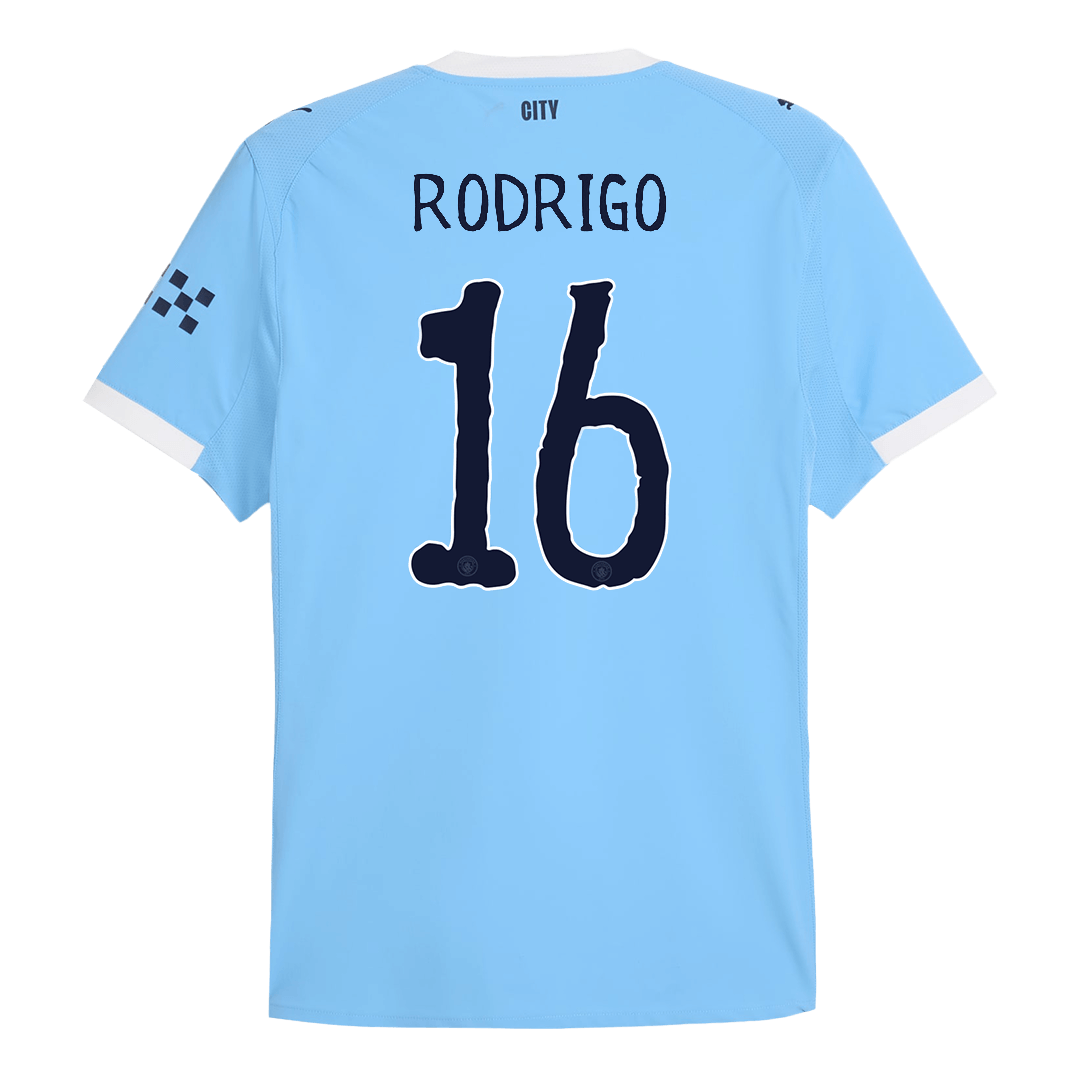 Camiseta de fútbol RODRIGO #16 Manchester City, versión jugador local, temporada 2025/26, azul - Mundial de Clubes