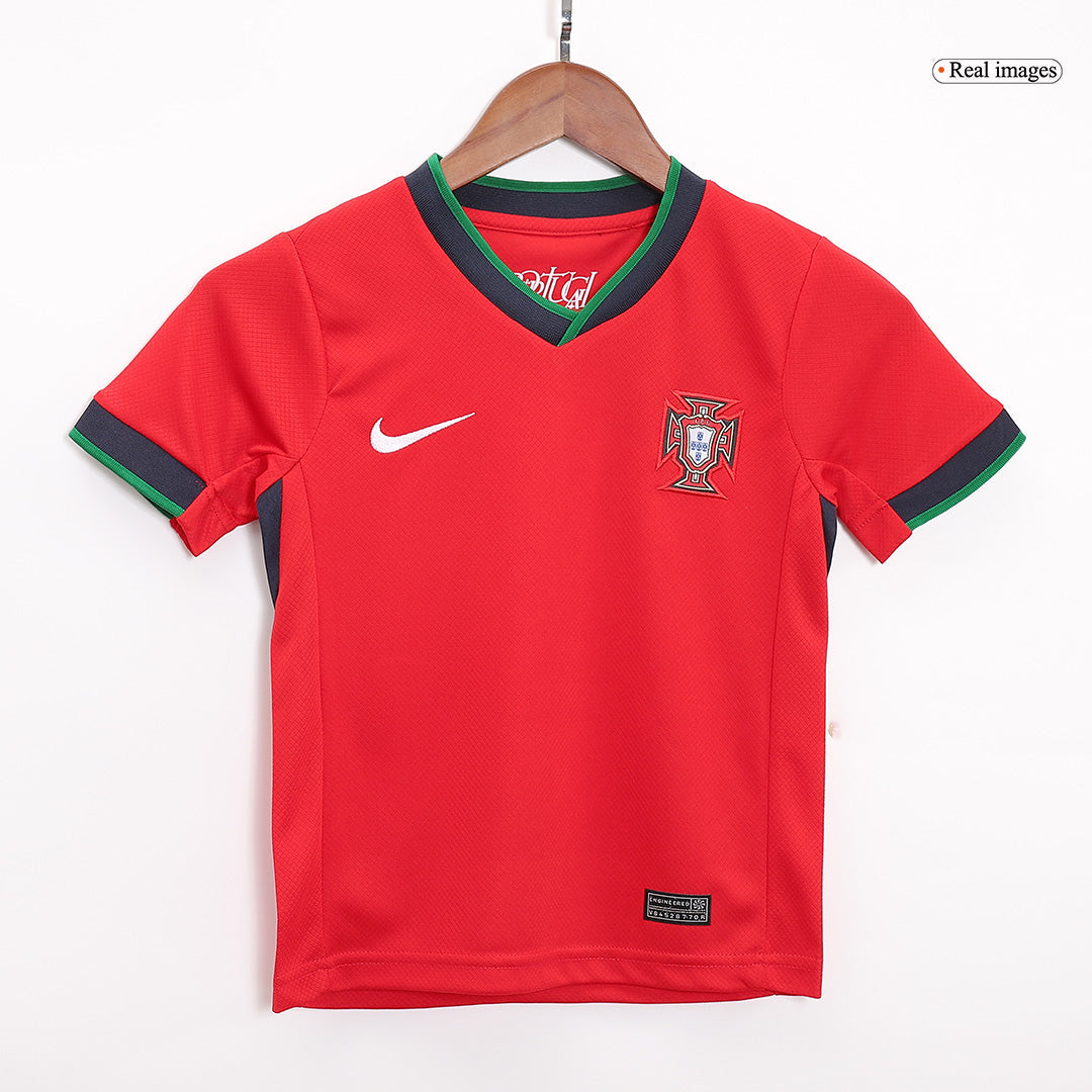Portugal Kid's Home Football Jersey Kit (Jersey+Shorts+Socks) Euro 2024