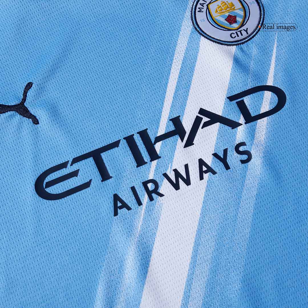 Manchester City Kid's Home Soccer Jersey Kit (Jersey+Shorts) 2025/26 Blue