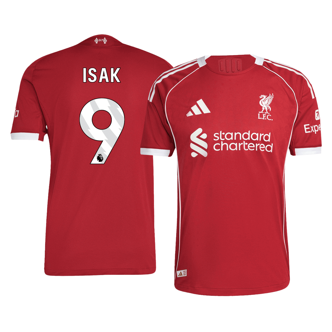 ISAK #9 Liverpool Home Player Version Soccer Jersey 2025/26