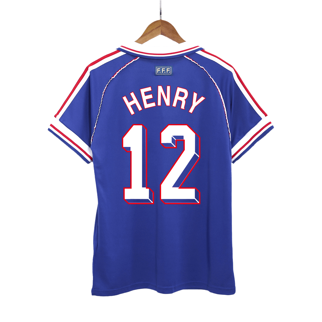 HENRY #12 France 1998 Home Retro Soccer Jersey