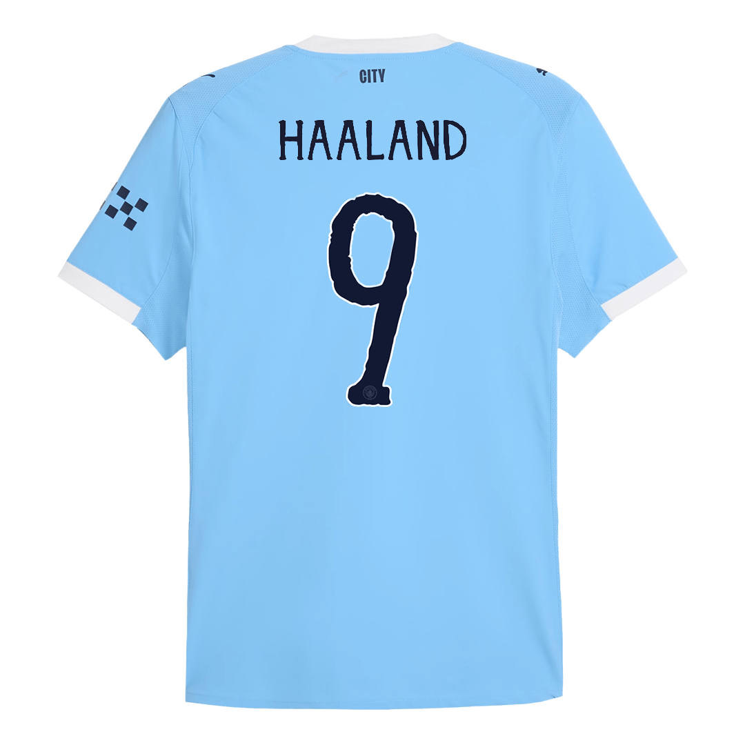 Camiseta de fútbol de HAALAND #9 del Manchester City, versión jugador local, temporada 2025/26, azul - Mundial de Clubes