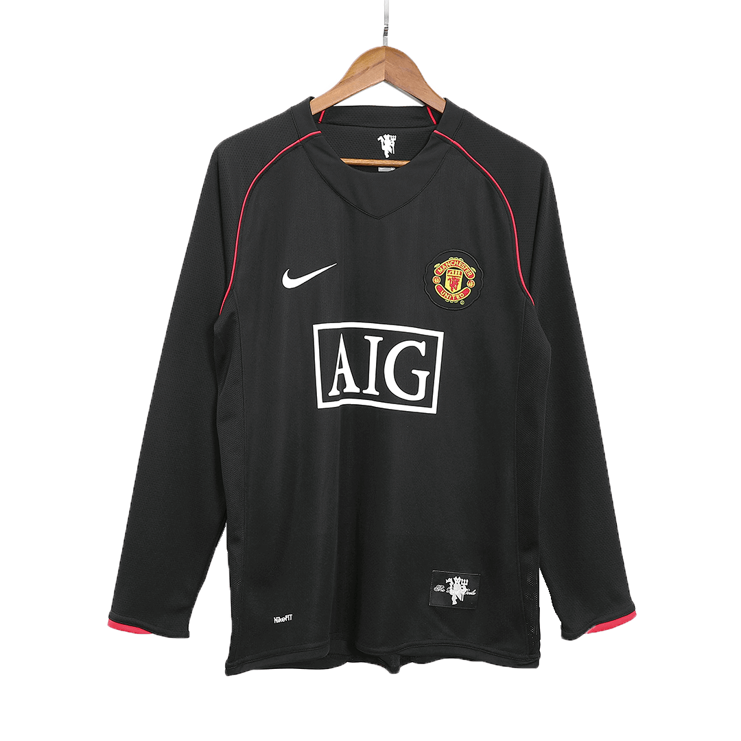 Manchester United 2007/08 Away Long Sleeve Retro Soccer Jersey