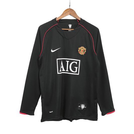 Manchester United 2007/08 Away Long Sleeve Retro Soccer Jersey