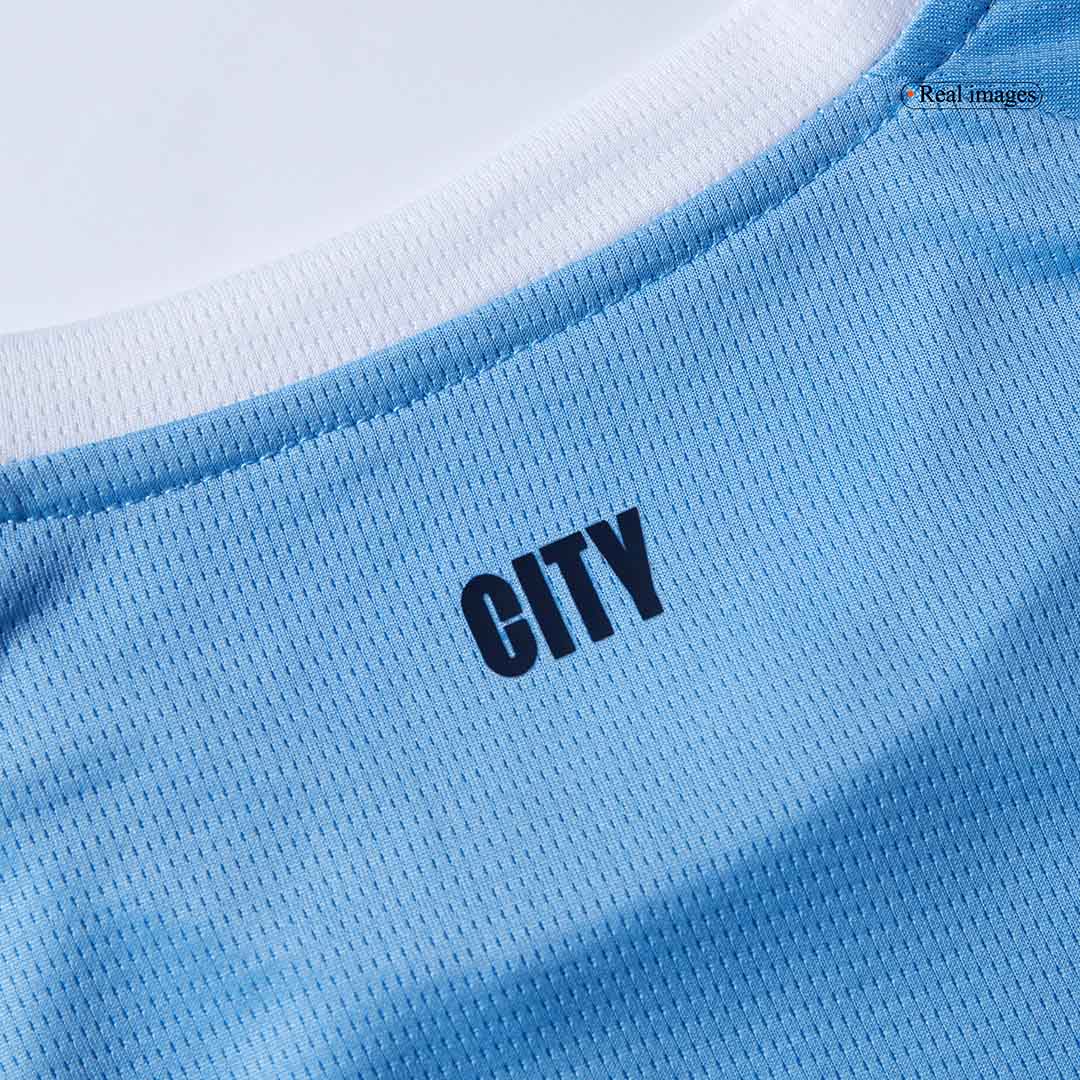 Manchester City Kid's Home Soccer Jersey Kit (Jersey+Shorts) 2025/26 Blue